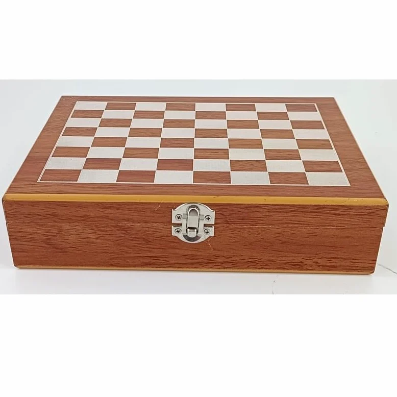 echiquier Jeu d'échecs Pliable en Bois 3 en 1 for Les Voyages, Jeux de société for Enfants et Adultes : échecs, Dominos et Divination. echecs Jeu