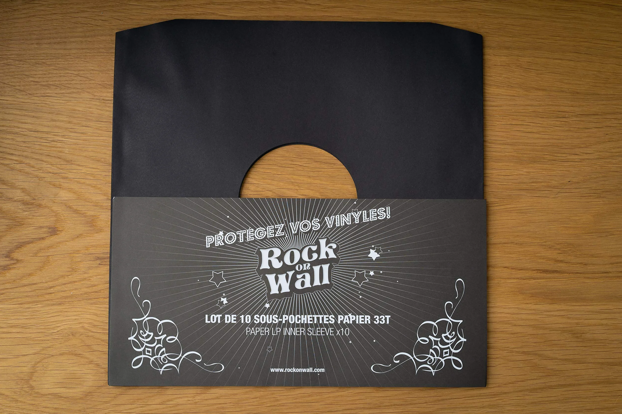Pochette Papier 33T Noir Lot de 10