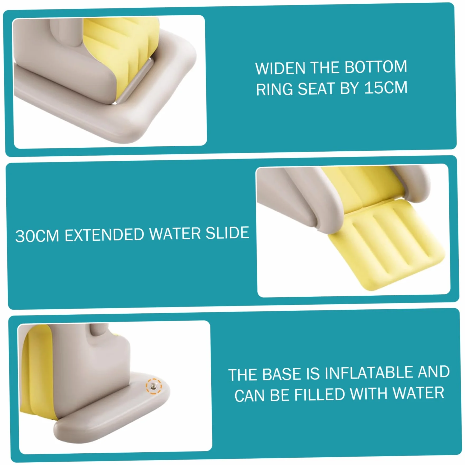 Toboggan de Piscine Gonflable en PVC avec Pompe à air pour Cour extérieure et intérieure, 78, 7 x 31, 5 x 33, 5 Pouces