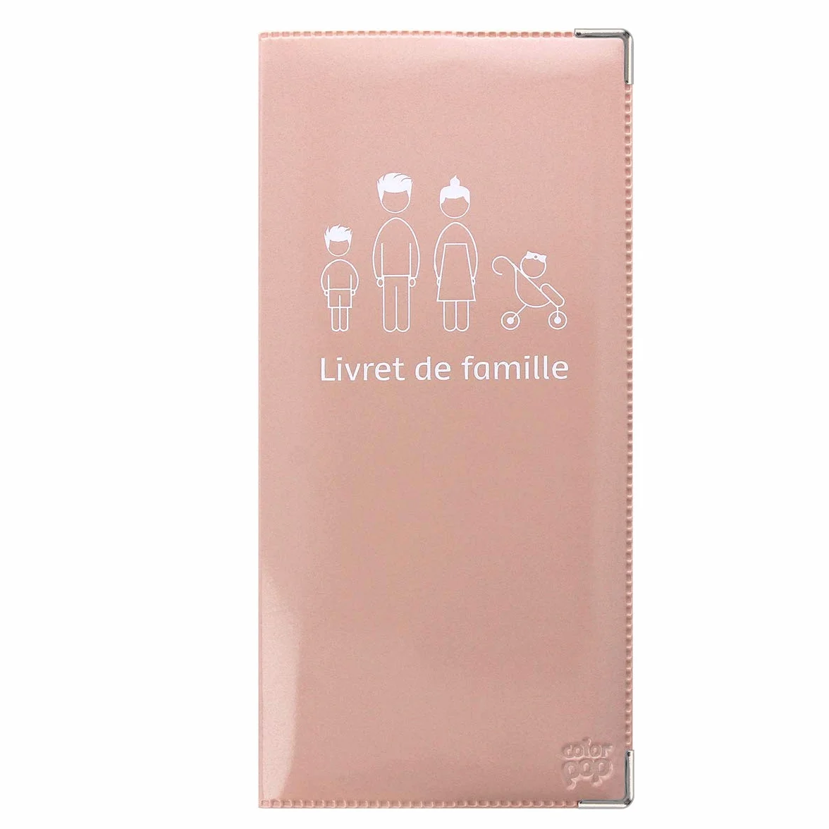 Etui livret de famille Color Pop PVC vernis Old Rose 22 x 10,5 cm
