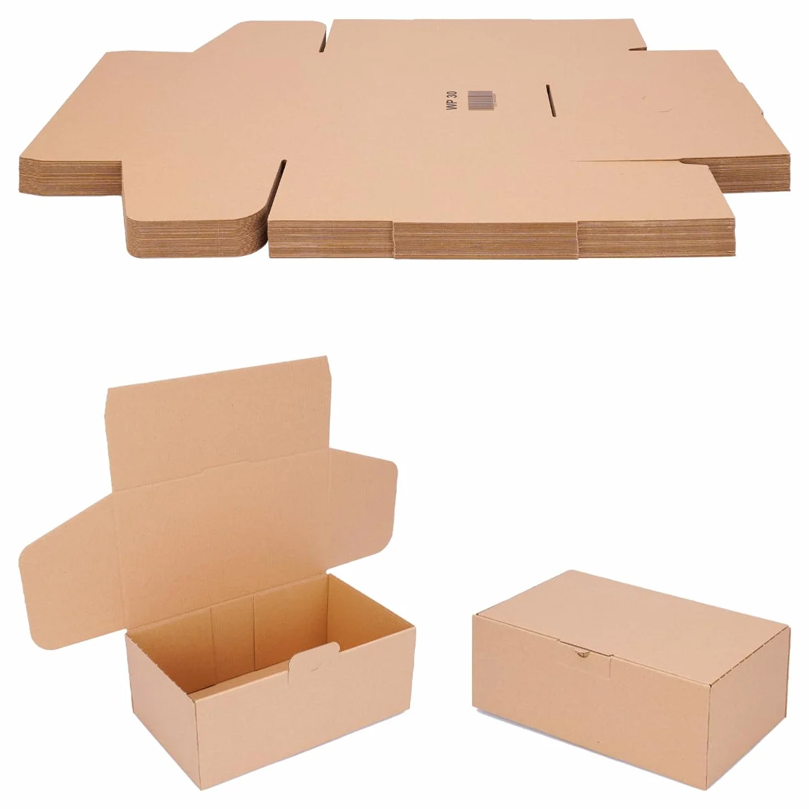 Boîtes pliantes carton 250 x 150 x 100 mm marron WP 30 emballage 100 pièces