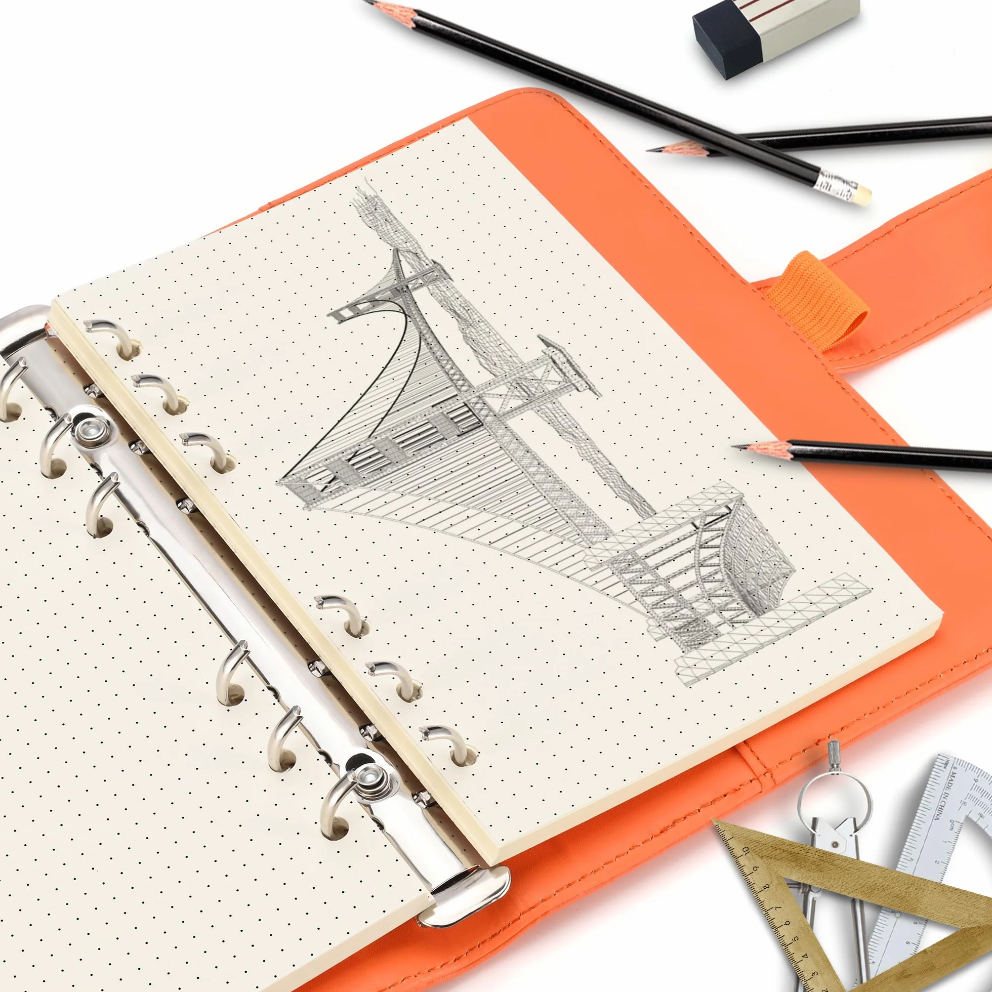 Papier A6 6 trous 100 GSM lignage pointillé 80 feuilles lot de 2 paquets