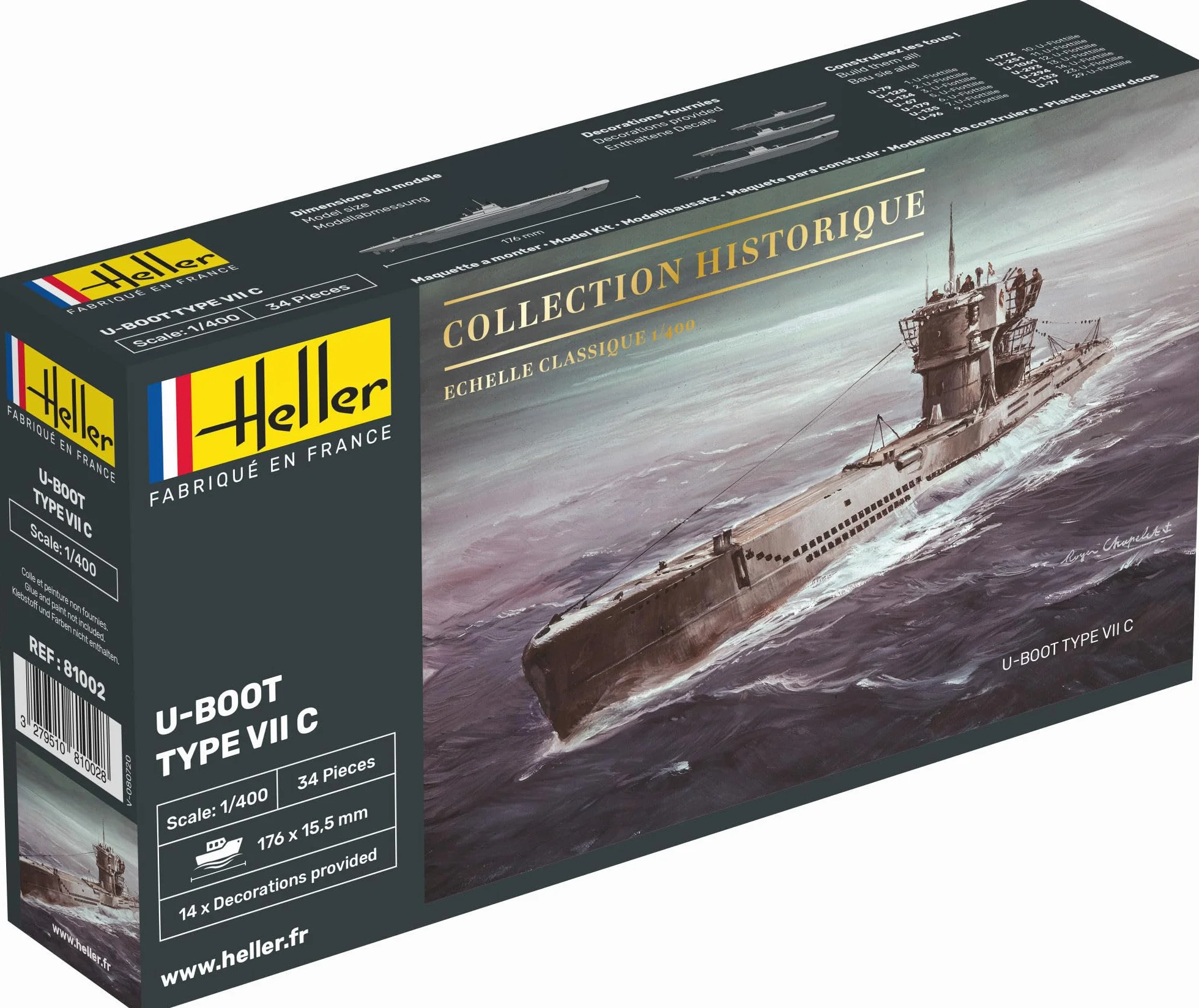 Heller Construction Et Maquettes U-Boot Echelle 1/400ème