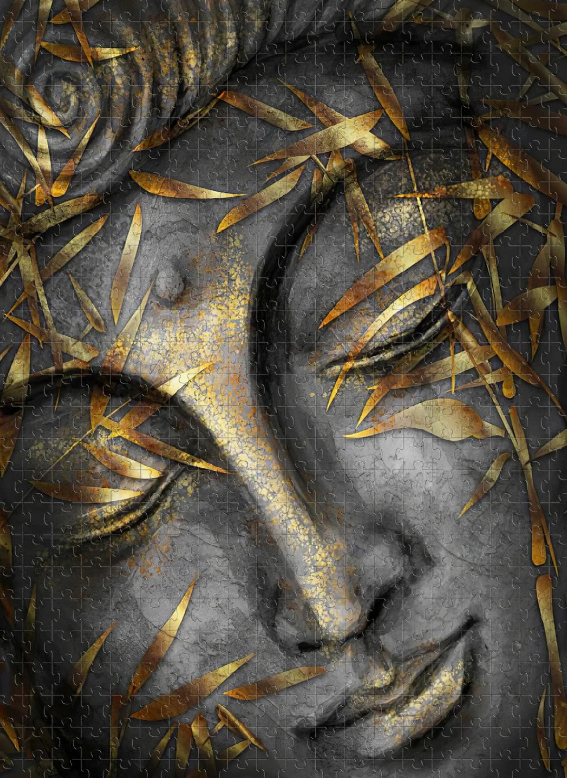 Adulte 3000 pièces Puzzle en Bois Feuilles Bouddha Visage qualité Puzzle Enfants Adultes Jouets