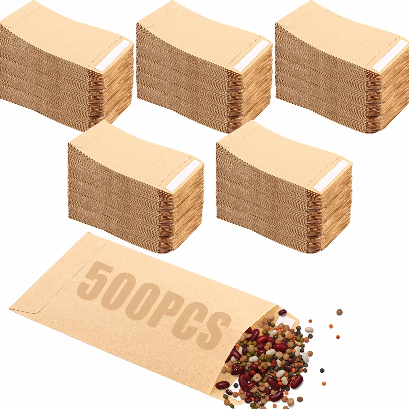 Enveloppes autocollantes papier kraft 6x10 cm lot de 500 marron