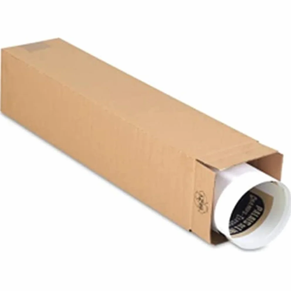 Tube carton carré simple cannelure Brun 120x120x610mm Lot de 20