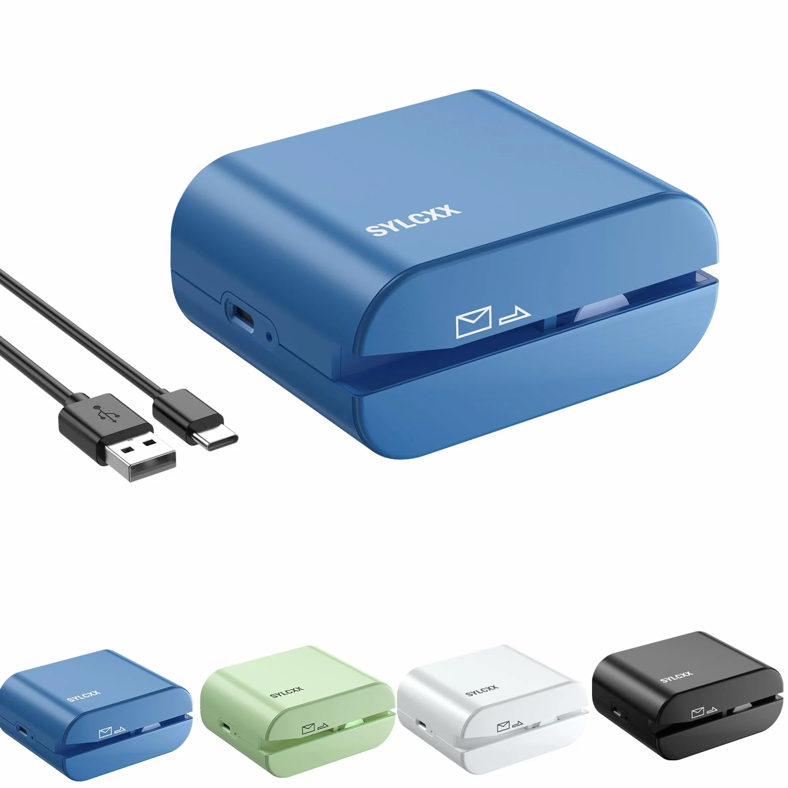 Ouvre-lettres électrique rechargeable coupe-enveloppes outil universel bleu