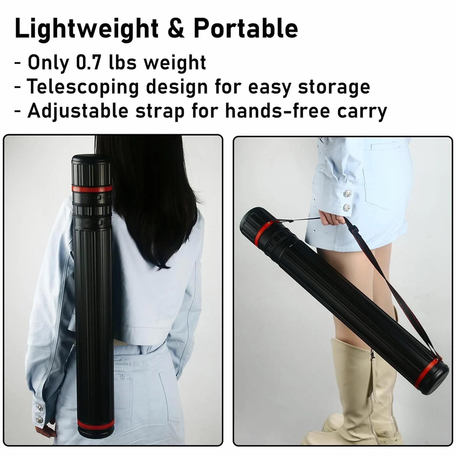 Support Télescopique Pour Affiche D'art, Tube Extensible Avec Sangle, Tube De Transport D'art