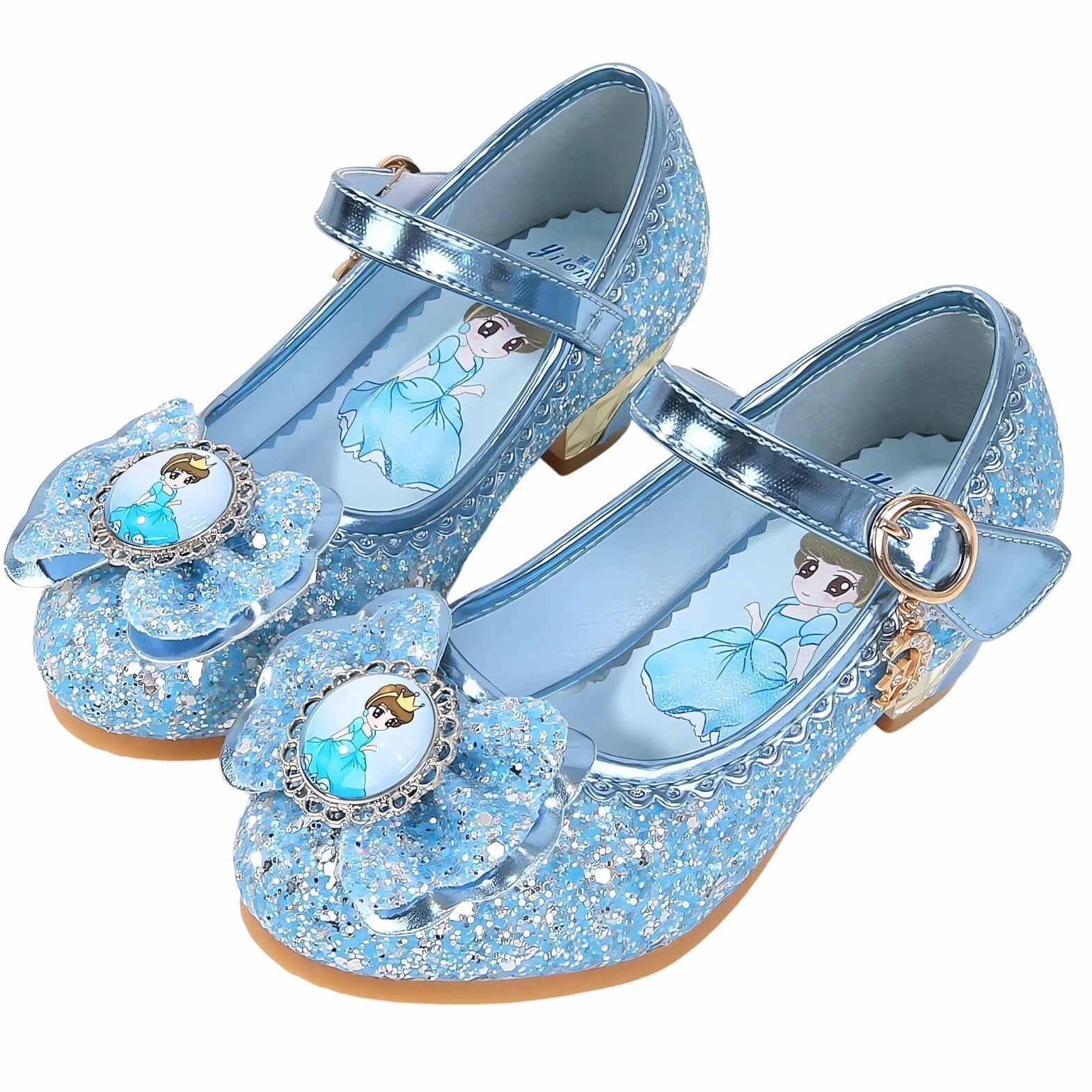 Chaussures Danse Paillettes Princesse Elsa Enfant Fille Costume Cosplay Fête