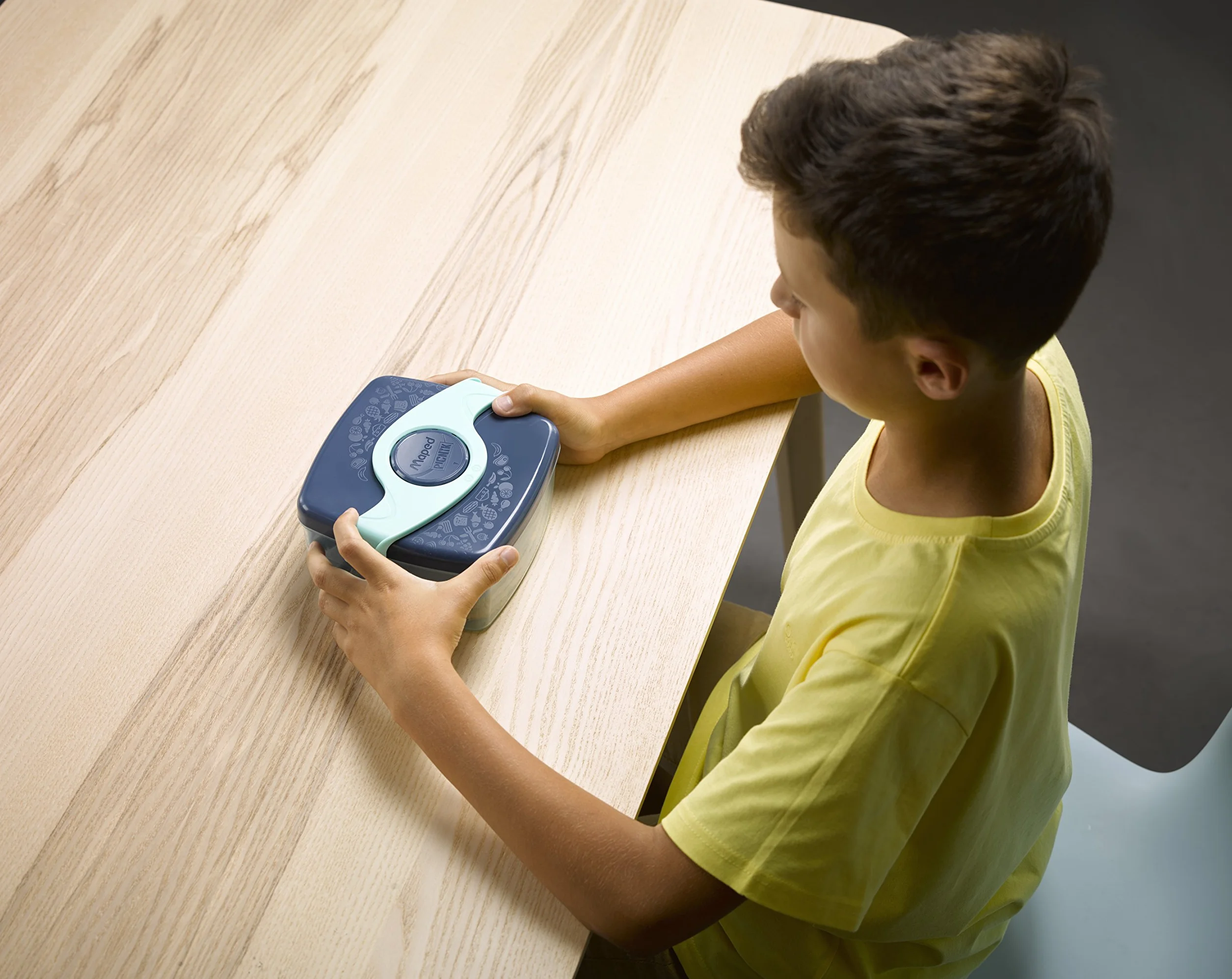 Maped Picnik Origins Boîte à Déjeuner Enfants 2 Compartiments Amovible Plastique Sans BPA 1,4L Bleu Vert