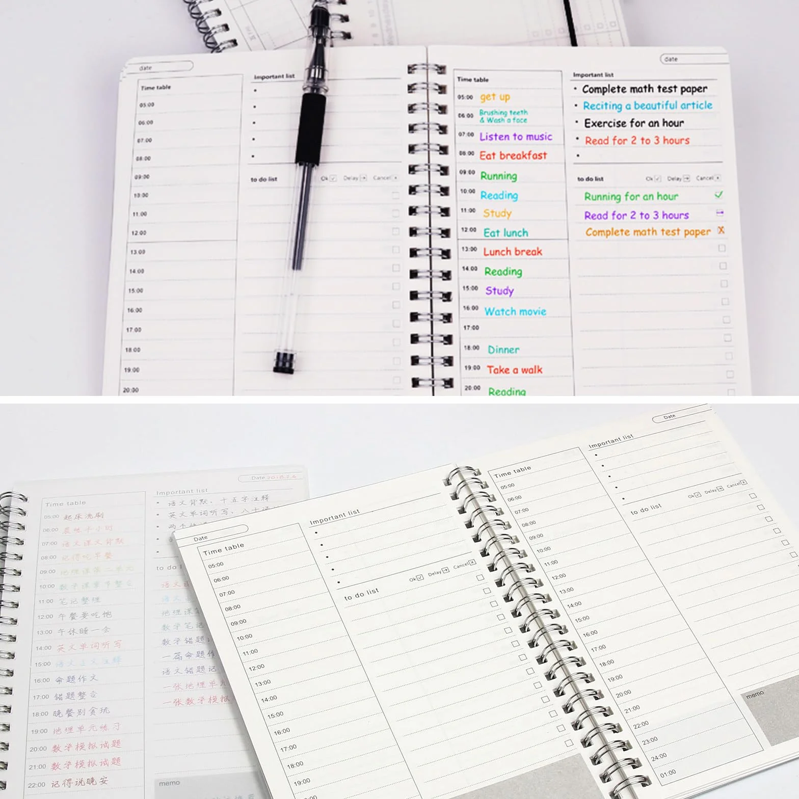 To Do List Bloc Note Daily Planner A4 Cahier Spirale Agenda Journalier 19 cm x 13.2 cm