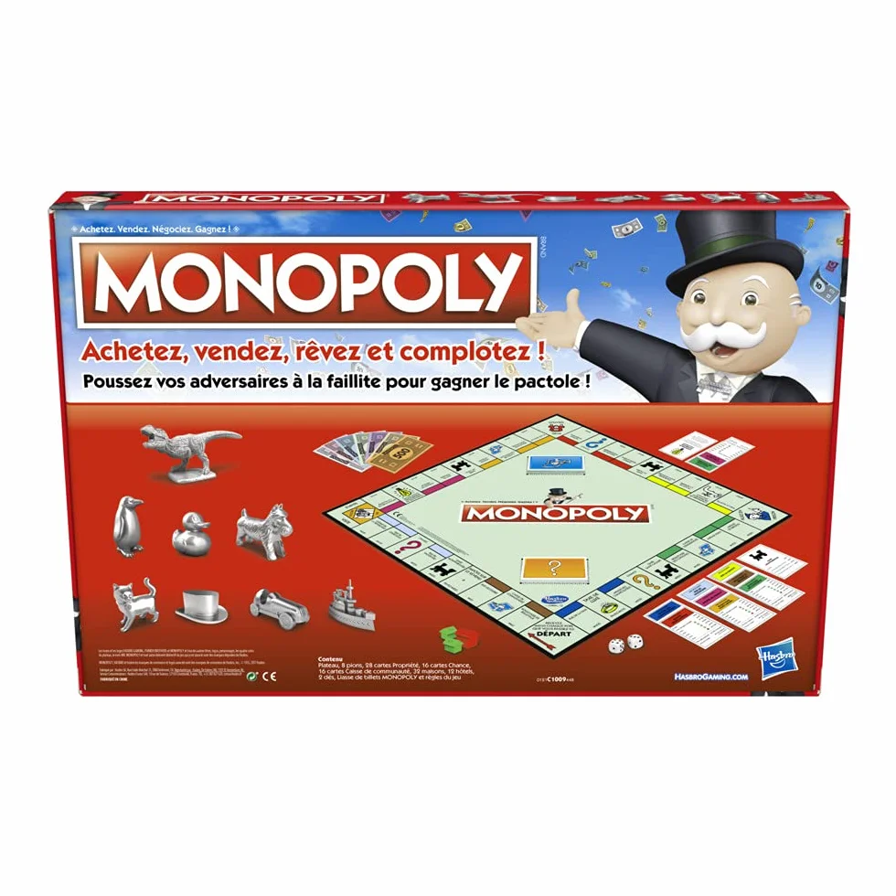 Monopoly Jeu de Plateau Familial Classique 2-6 Joueurs 8 Ans