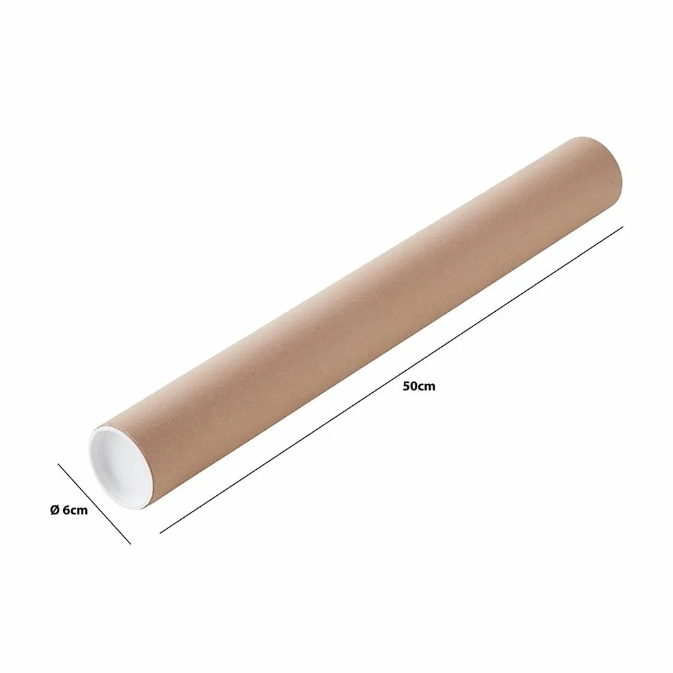 Pack and Move Lot 24 tubes expédition emballage ø6 x 50 cm pour affiche poster avec capuchon