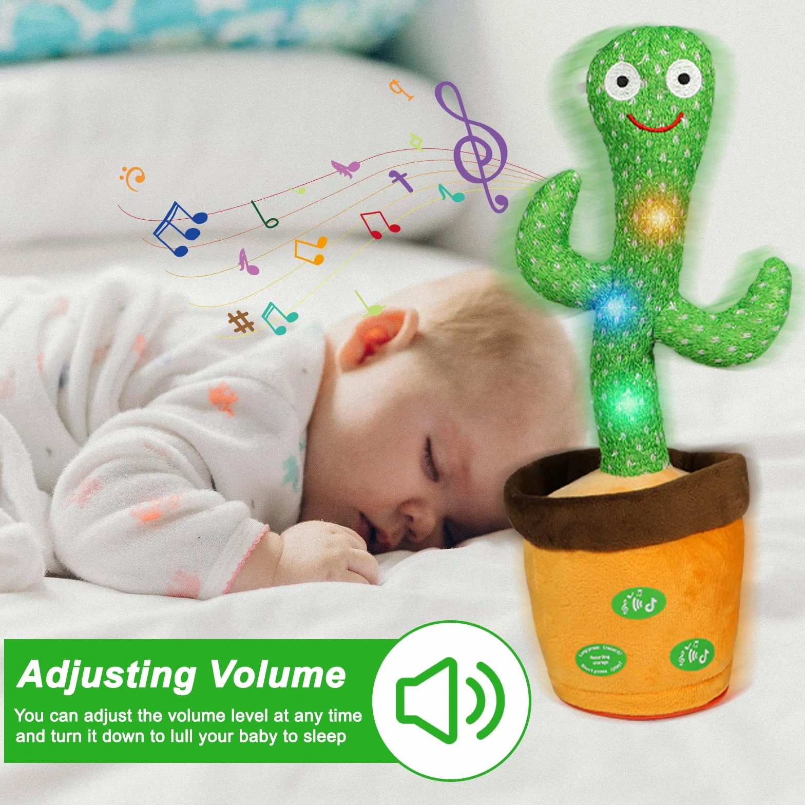 MeHoo Cactus Qui Danse et Répète avec Contrôle du Volume Jouet Éducatif pour Bébé
