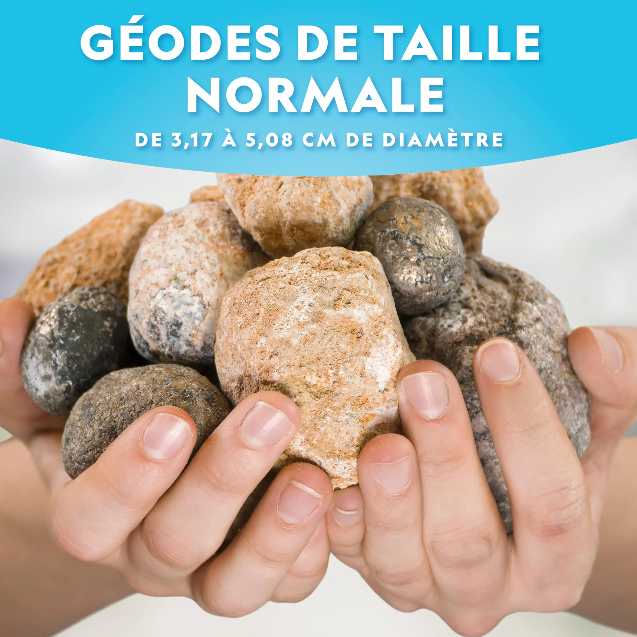National Geographic Kit Scientifique CTIM 10 Géodes à Casser avec Lunettes Supports Cadeau Géologie Enfants