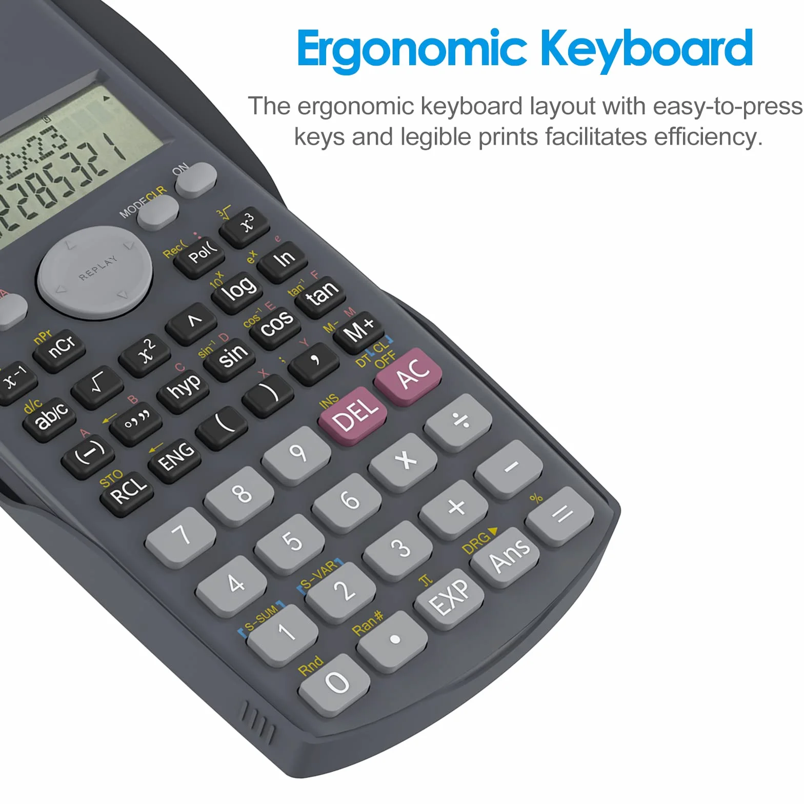 Helect Calculatrice Scientifique 2 Lignes Noir