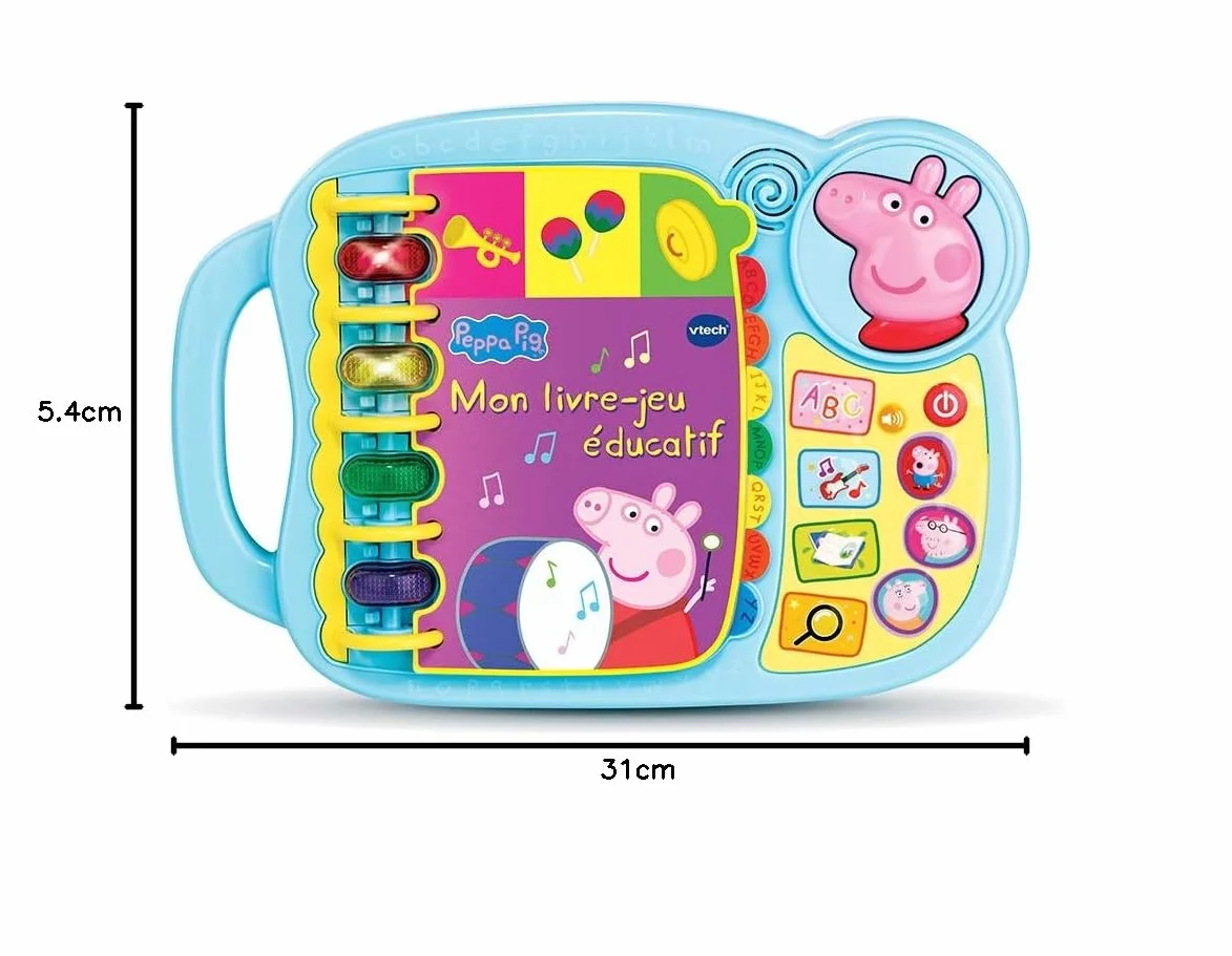 VTech Peppa Pig Mon Livre-Jeu Éducatif – Livre Enfant 18 Mois – 5 Ans – Français
