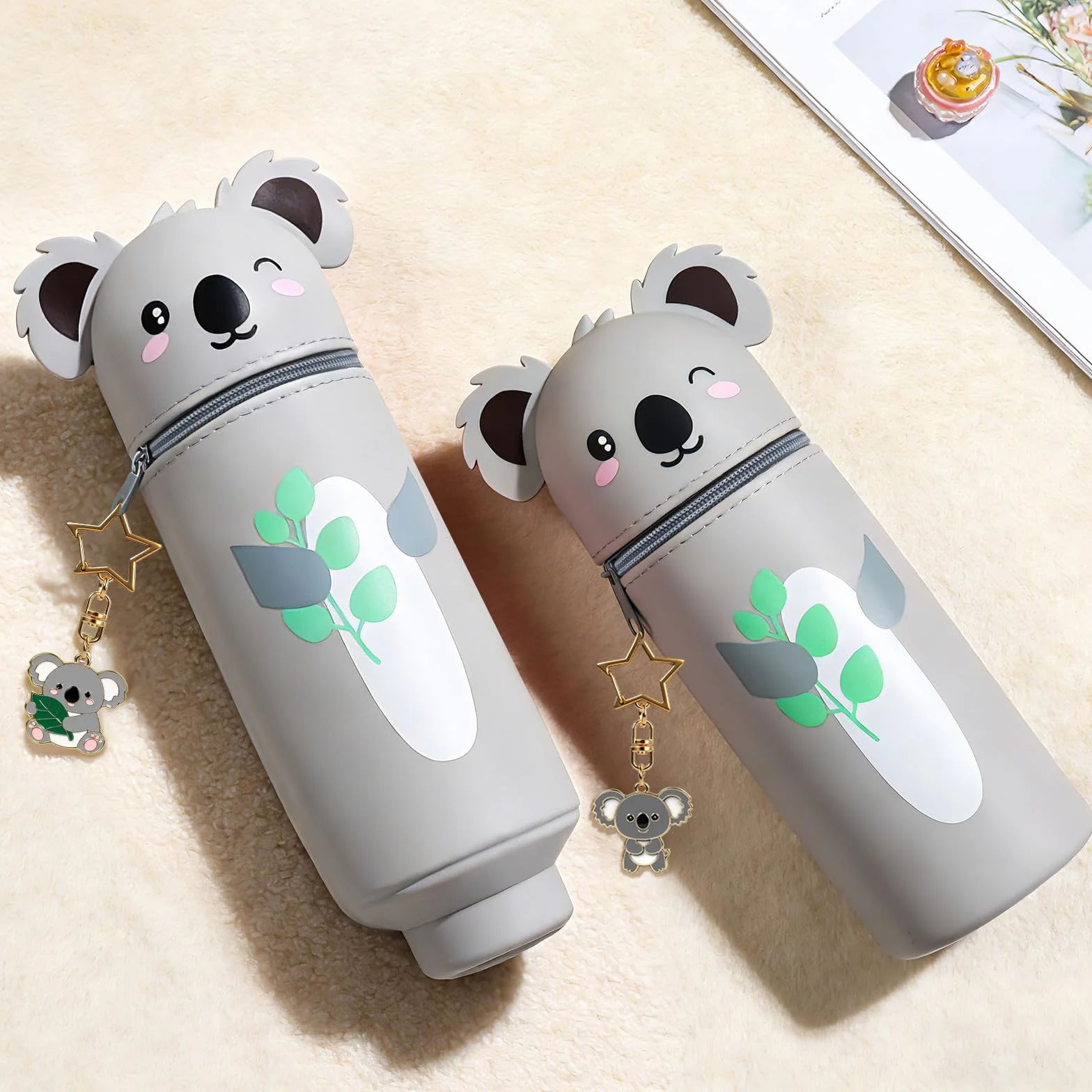 Trousse souple 2 en 1 en silicone Kawaii Orange Koala