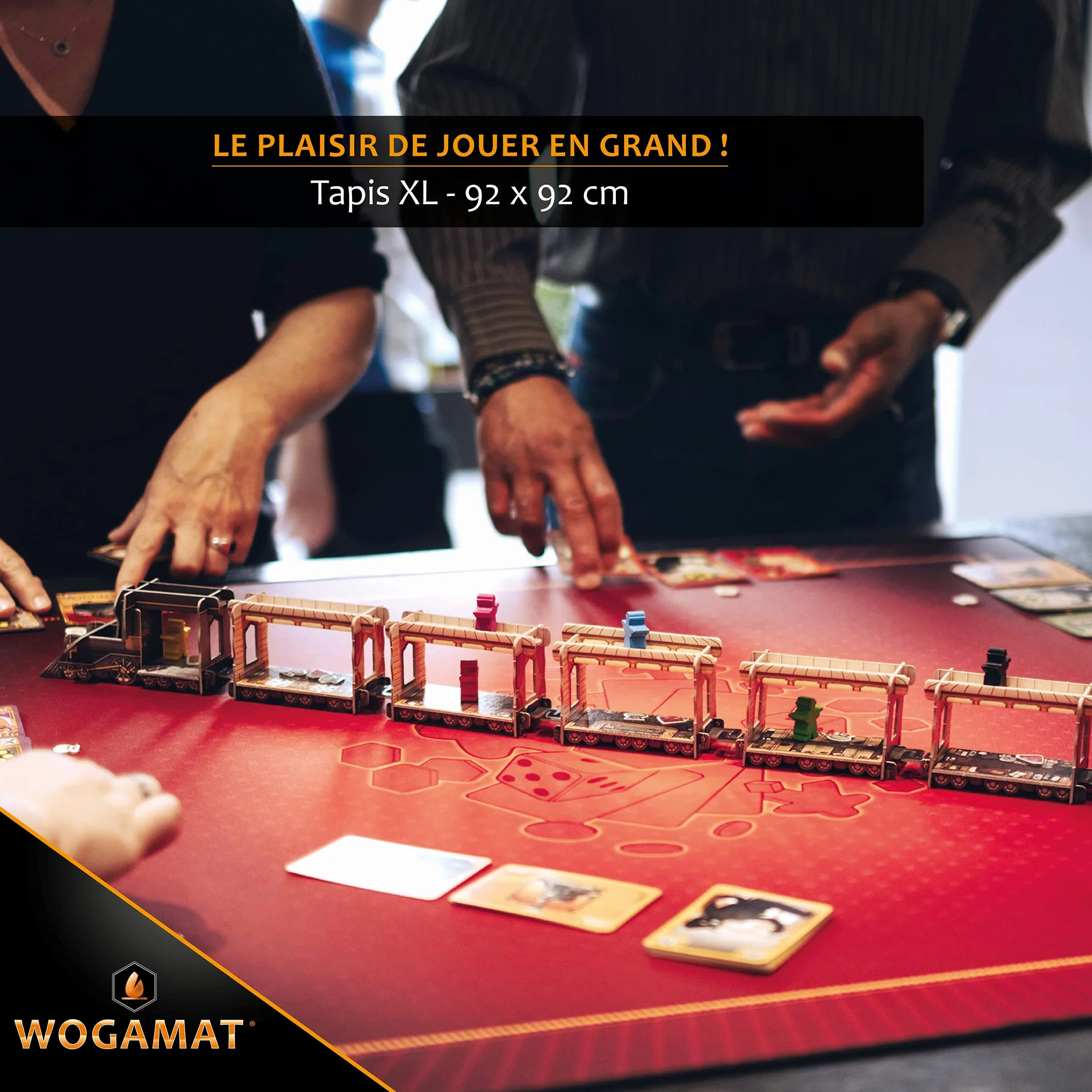 WOGAMAT Grand Tapis de Jeu Néoprène XL Rouge 92 x 92 cm Antidérapant Silencieux