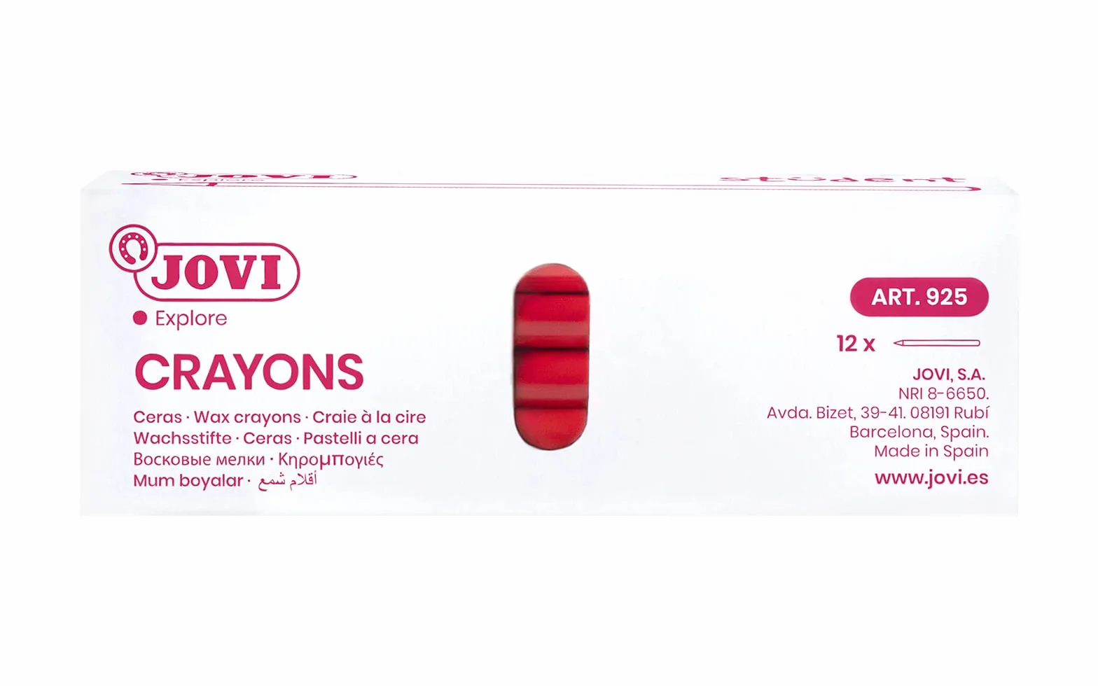 Jovi Crayons Student Boîte de 25 Crayons en Plastique Couleur Or sans Gluten