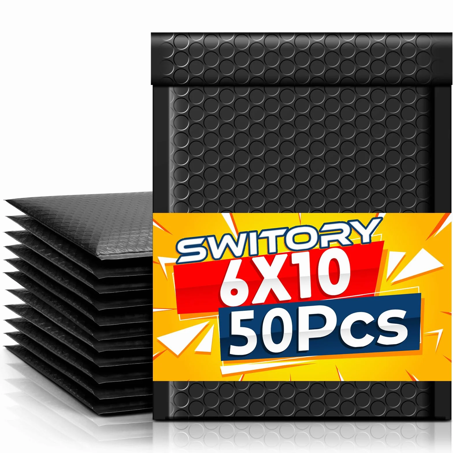 Poly Bubble Mailers A5 15,3 cm x 22,9 cm Auto-scellant Sarcelle Noir 50 pcs