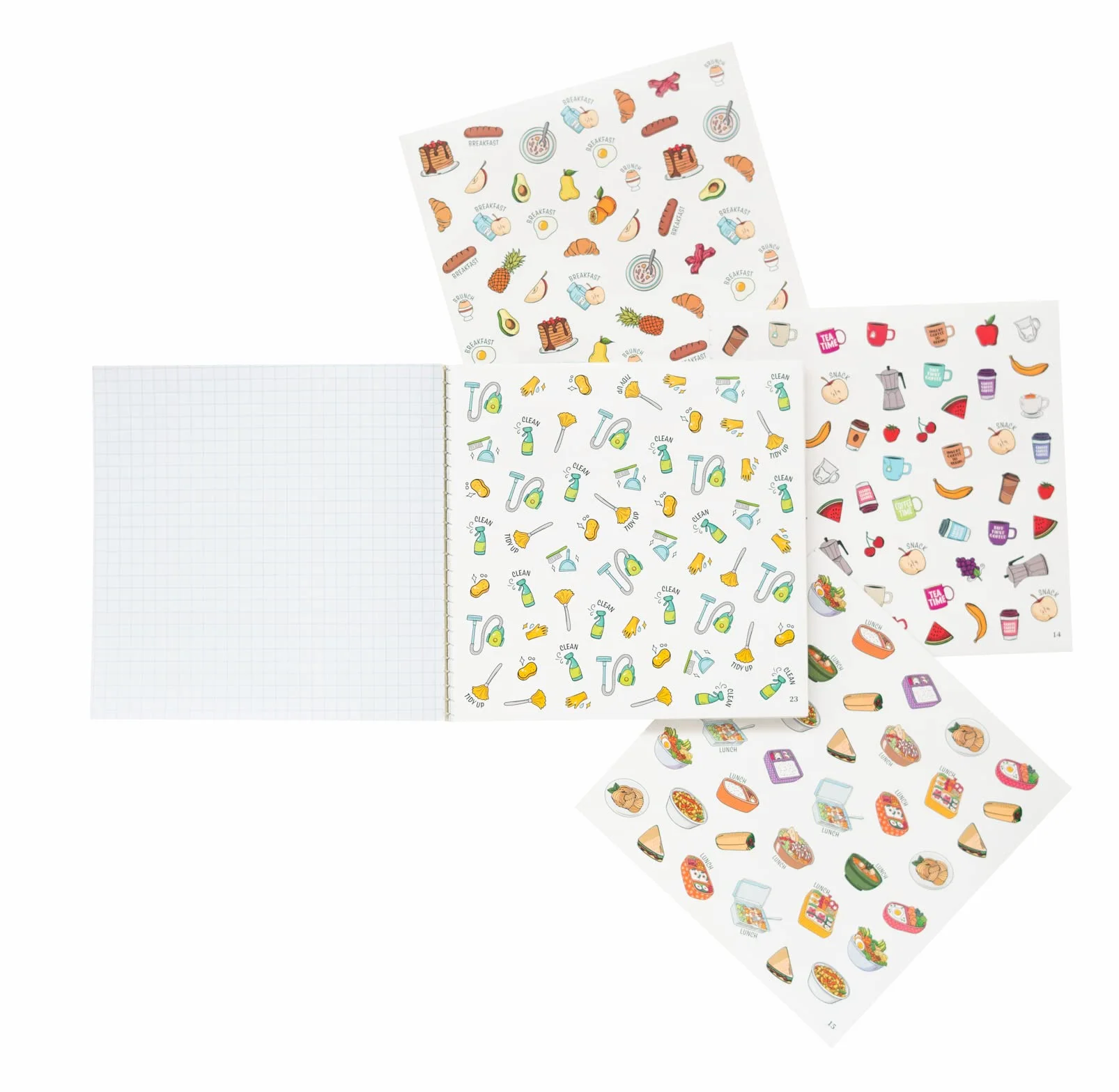 Grupo Erik Carnet de Stickers Organisation Autocollants Bullet Journal Agenda Notebook 16 x 16 cm Multicolore