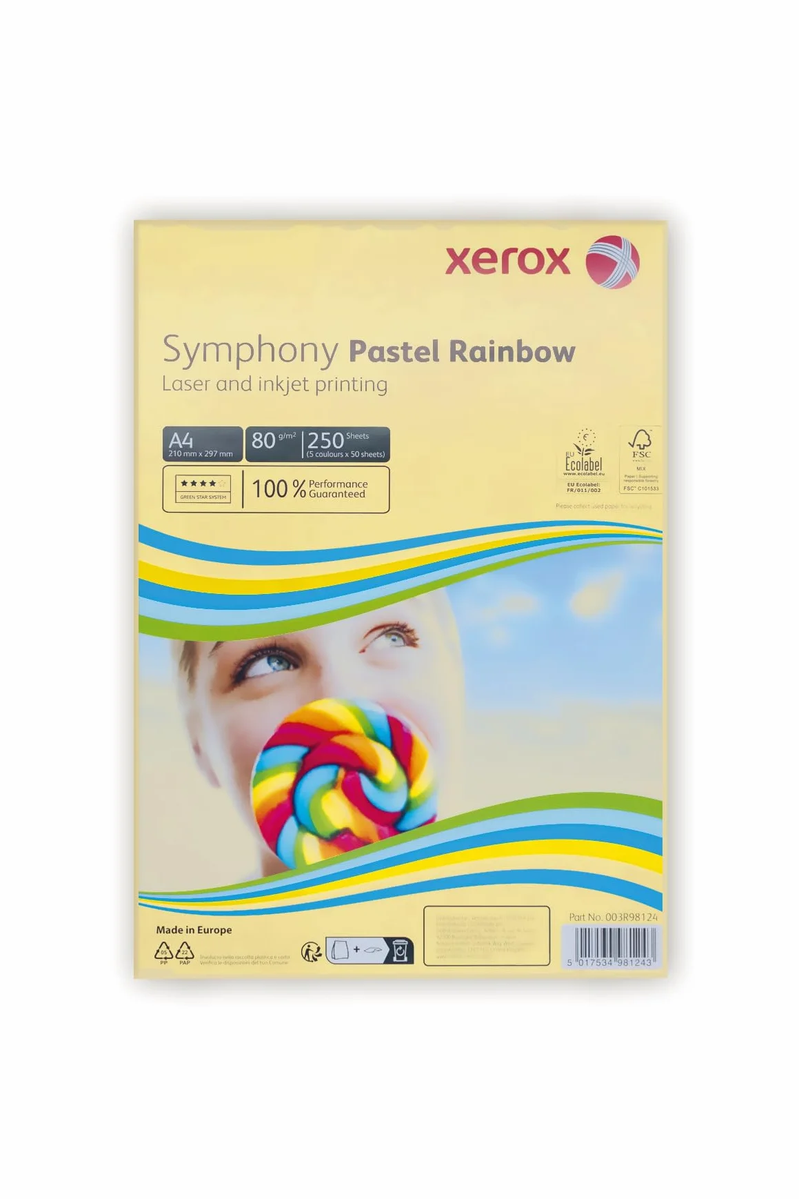 Xerox Symphony pastel Papier de couleur 80 g/m² A4 250 feuilles