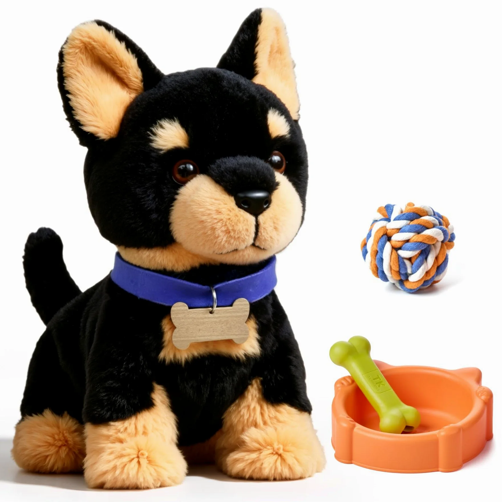 TUMAMA Kids Chien Jouets Qui Marche et Chante, Chiot en Peluche Enfants | Jouet qui marche et aboie , commandes vocales , remue la queue, hoche la tête, chante