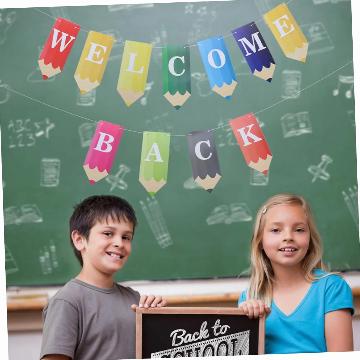 Bannière De Décoration Rentrée Scolaire Avec Lettrage Pencils Pour Élèves Et Enseignants