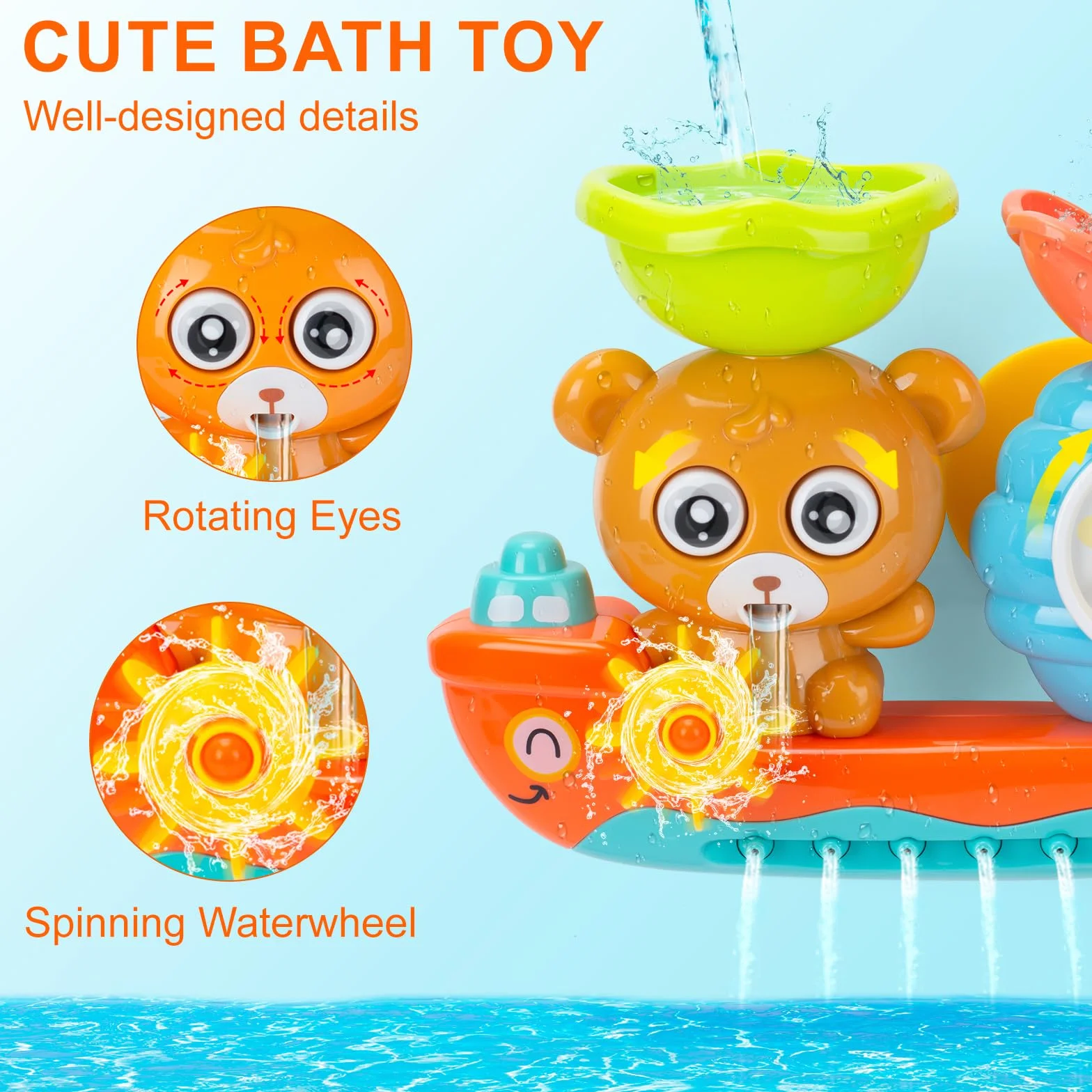 Jouet de Bain Bébé 1-12 Ans Cadeau Garçon Fille 6-18 Mois