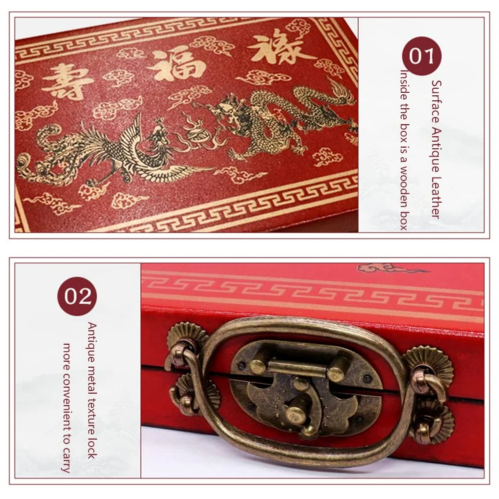 Ensemble de Jeu Mahjong Chinois Traditionnel en mélamine | Tailles M et L for cadeau de jeu de famille de fête de voyage(M(33*23*4.3cm))