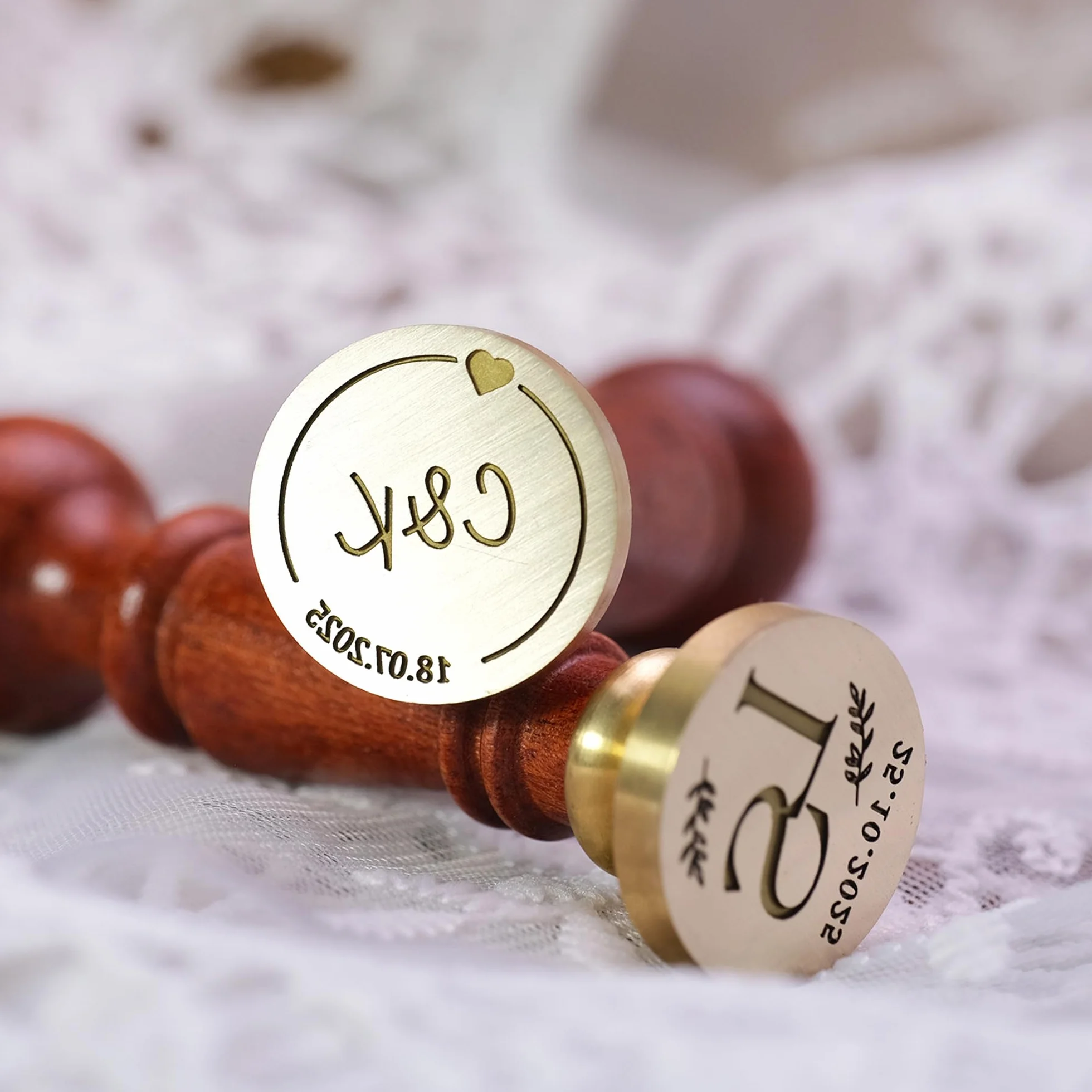 Sceau Cire Personnalisé Tampon Laiton Logo Prénom Mariage