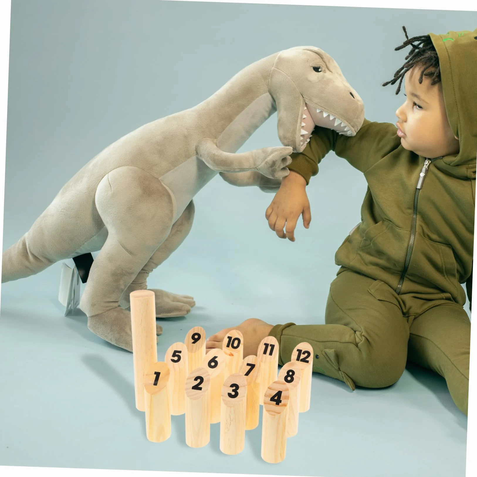 BESTonZON Jeu de Lancer en Bois Numéroté Finlandais pour Garçon et Filles et Adultes, Jouet Interactif D'extérieur en Bois, Ensemble Complet pour Jeux de Travail D'équipe