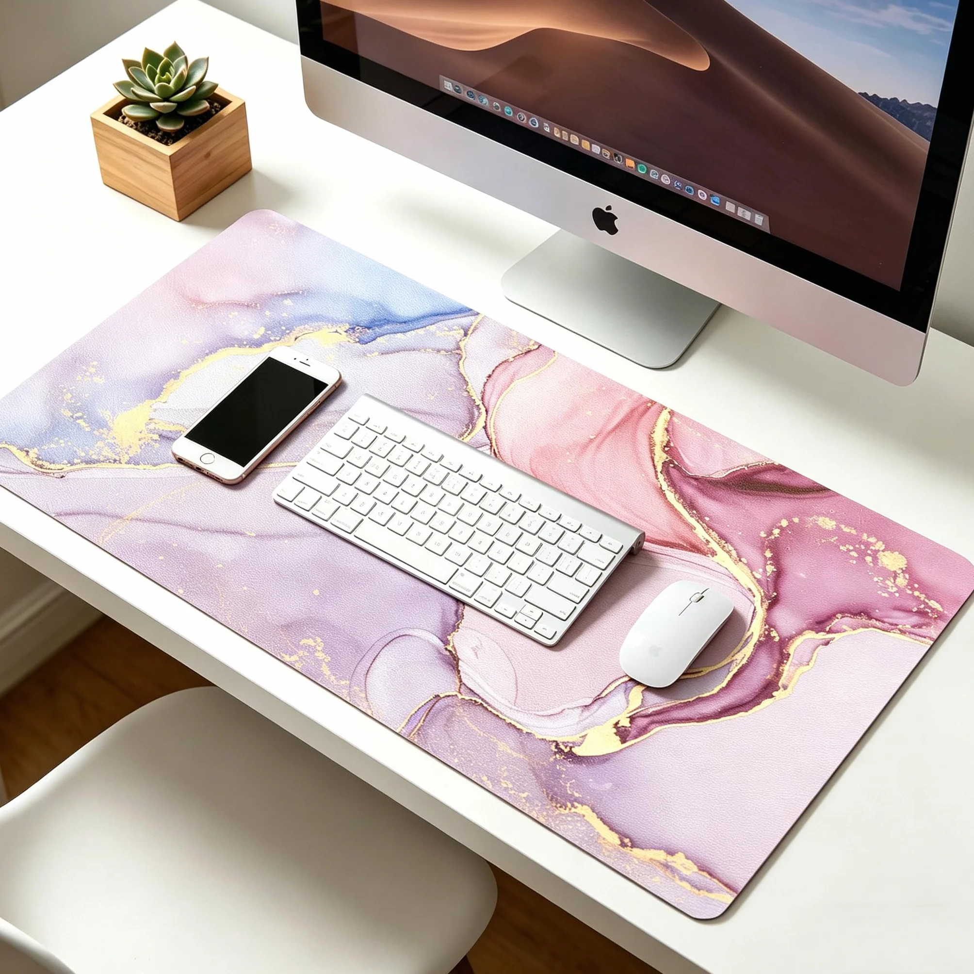Sous-main de bureau 60 x 35 cm cuir synthétique PU imperméable tapis de bureau protecteur d'écritoire