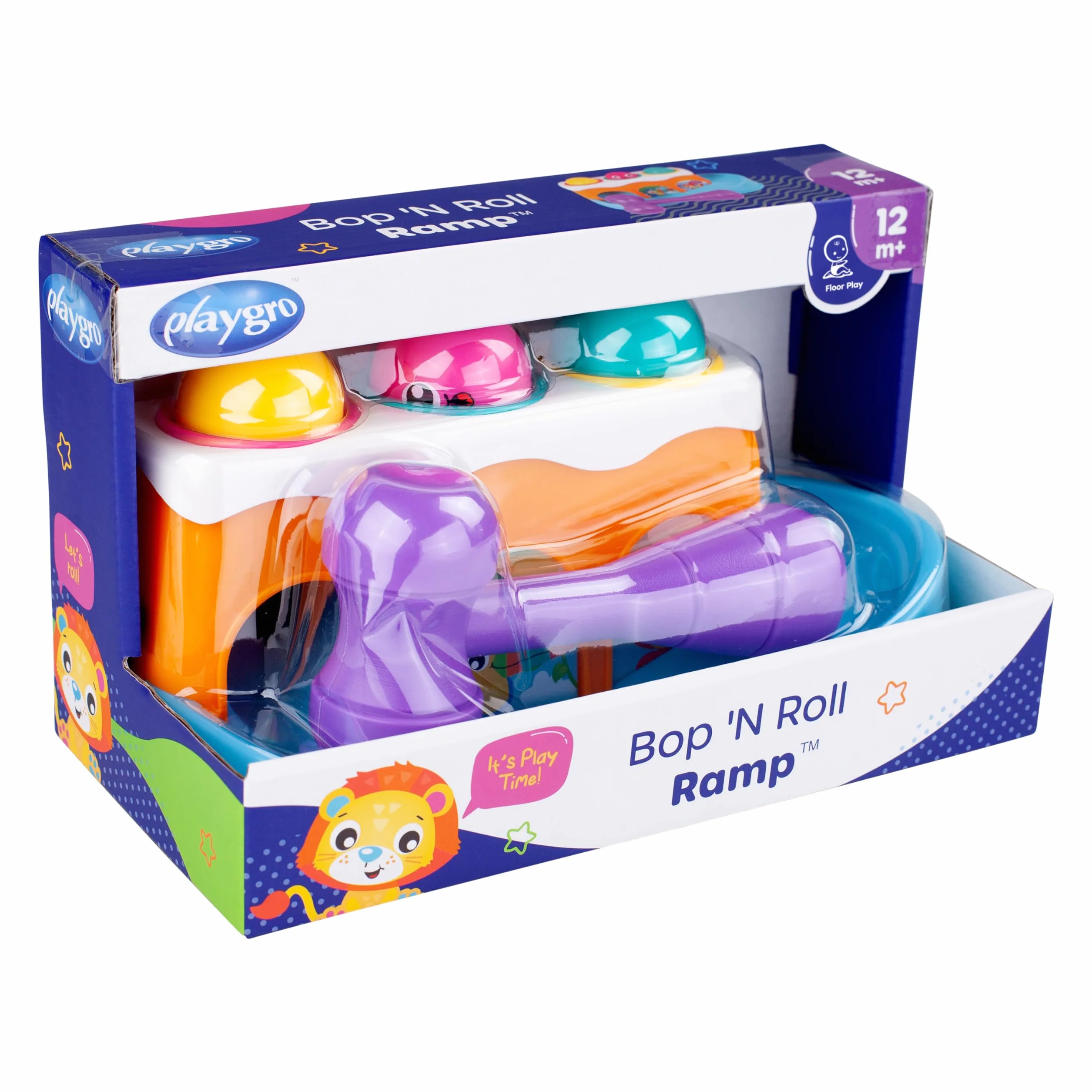 Playgro Bop 'N Roll Ramp, Banc à marteler, Jouet éducatif, Cadeau 12 Mois+
