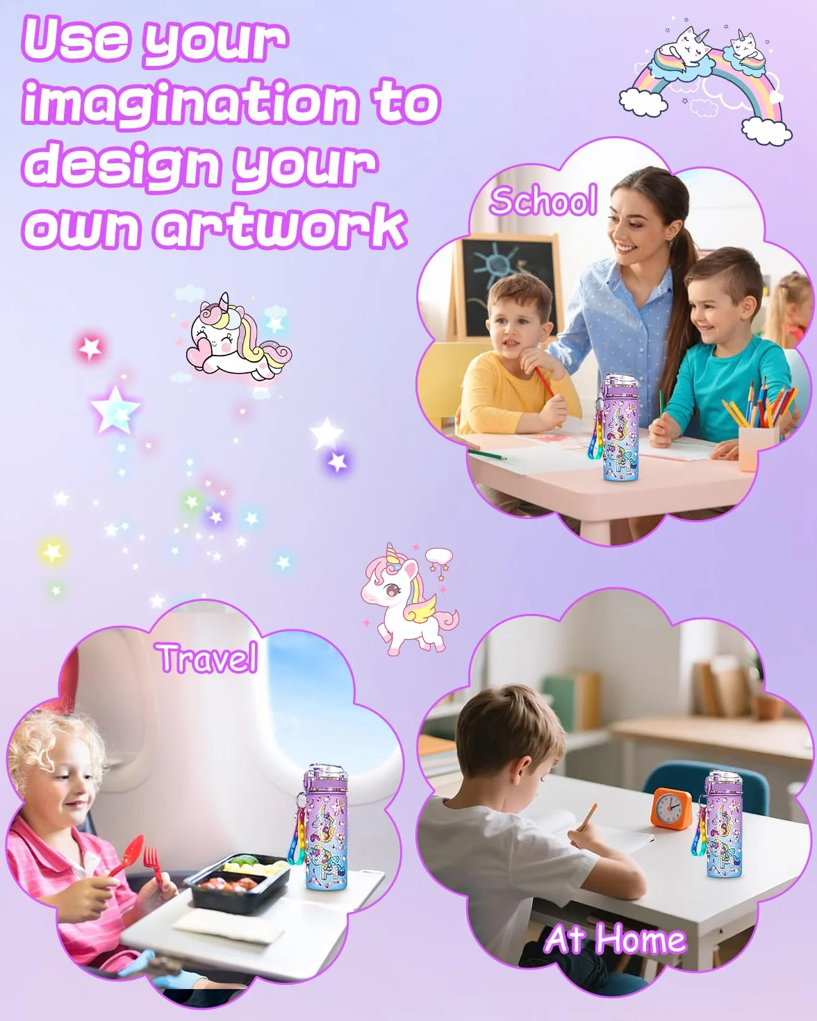 Kit de bricolage gourde licorne avec peinture diamant jouet créatif 5-10 ans