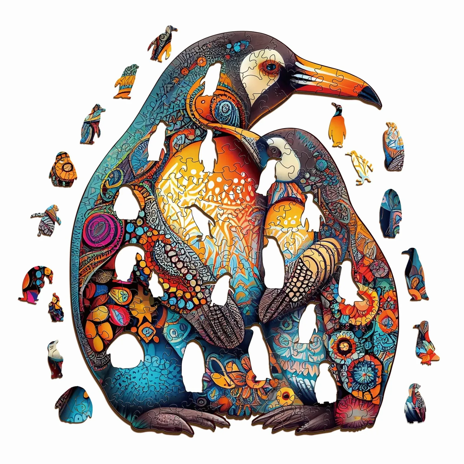 Puzzle Bois Adulte, Puzzles en Bois Animaux, Puzzles Animal Unique pour Adulte 14+, Wooden Puzzles (660pcs-XL-23.6 * 19.2in Pingouin)