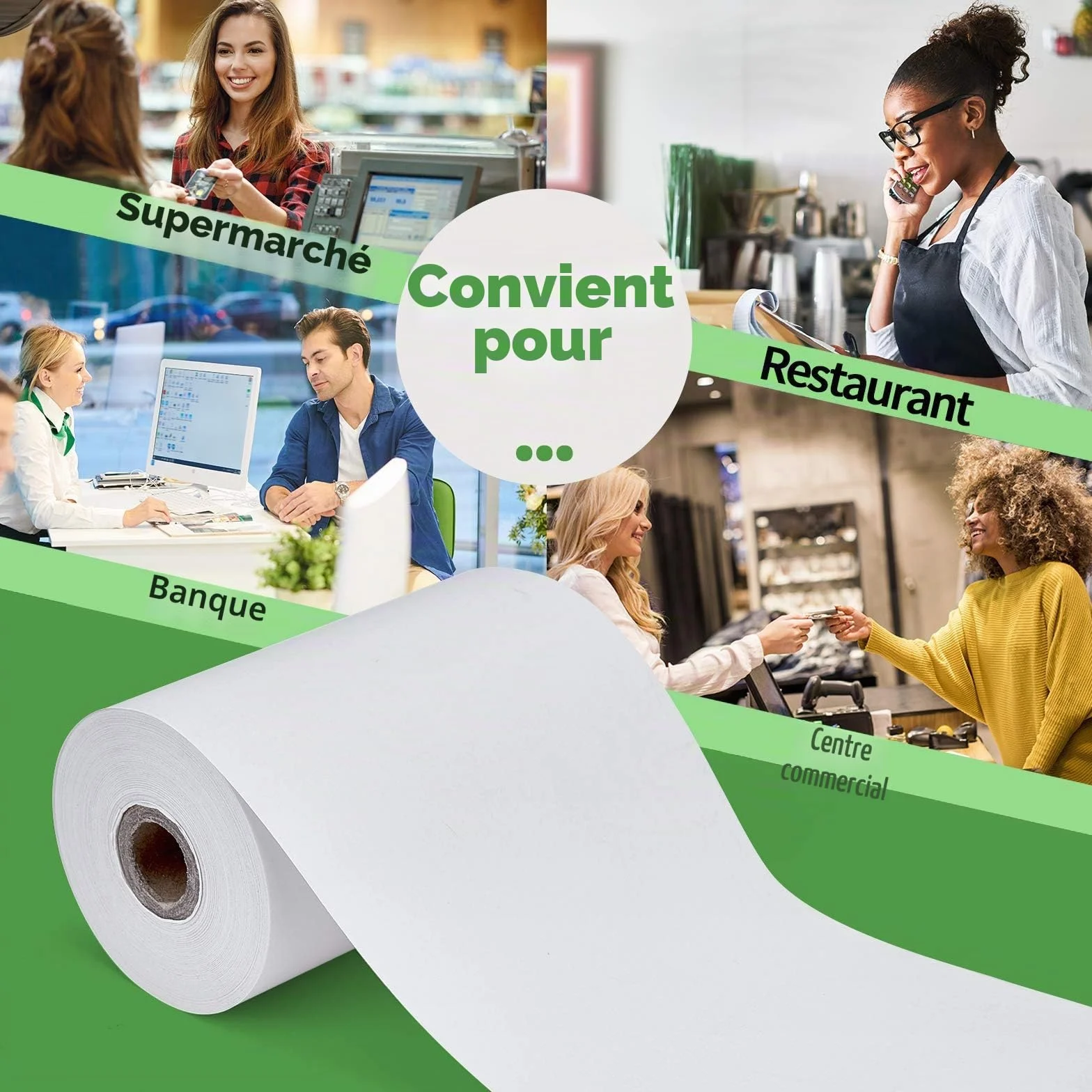 MUNBYN Papier Thermique 80mm POS Bobine 80x50mm Rouleau Ticket De Caisse 10 Rolls