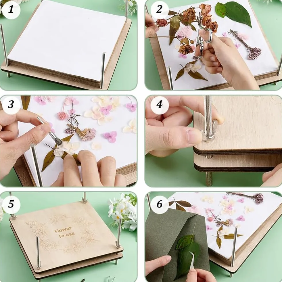 Kit de Presse à Fleurs en Bois 27.5x27.5cm 8 Couches PH PandaHall