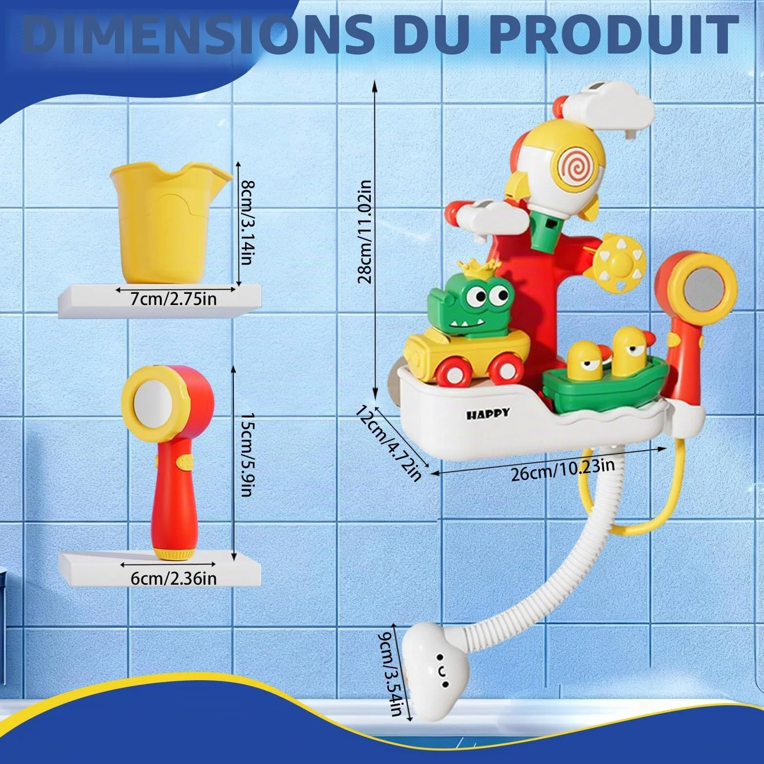 LUKIUP Jouet Bain Cascade Interactif Conception Fusée