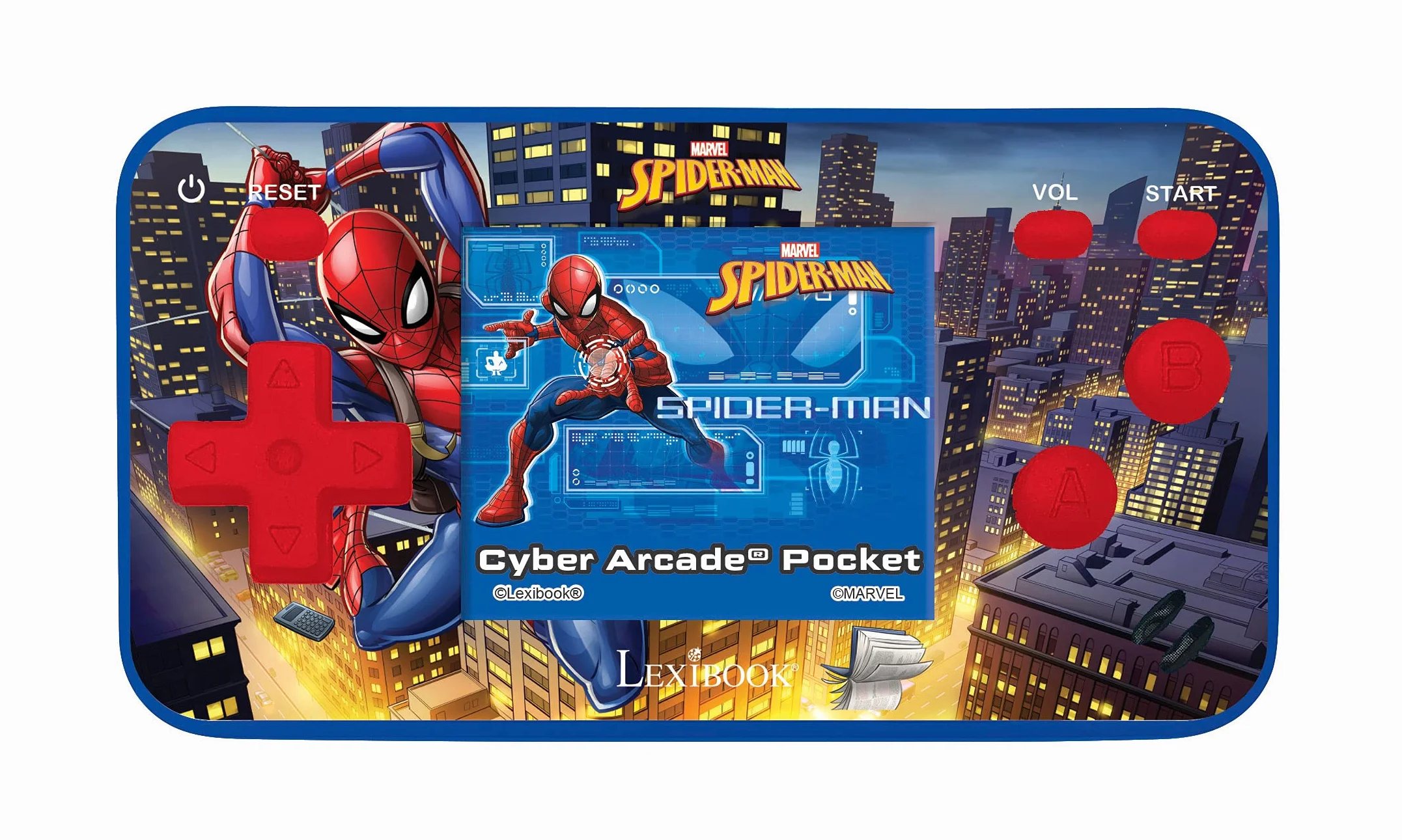 Lexibook Spider-Man Console de Jeux Portable Cyber Arcade Pocket 150 Jeux écran LCD Rouge Bleu