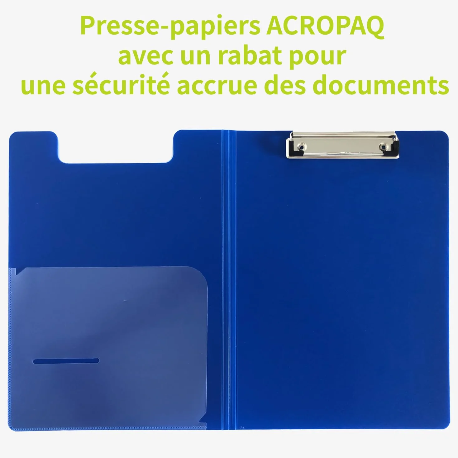 ACROPAQ Porte-Bloc à Rabat A4 Bleu Foncé en PP durable