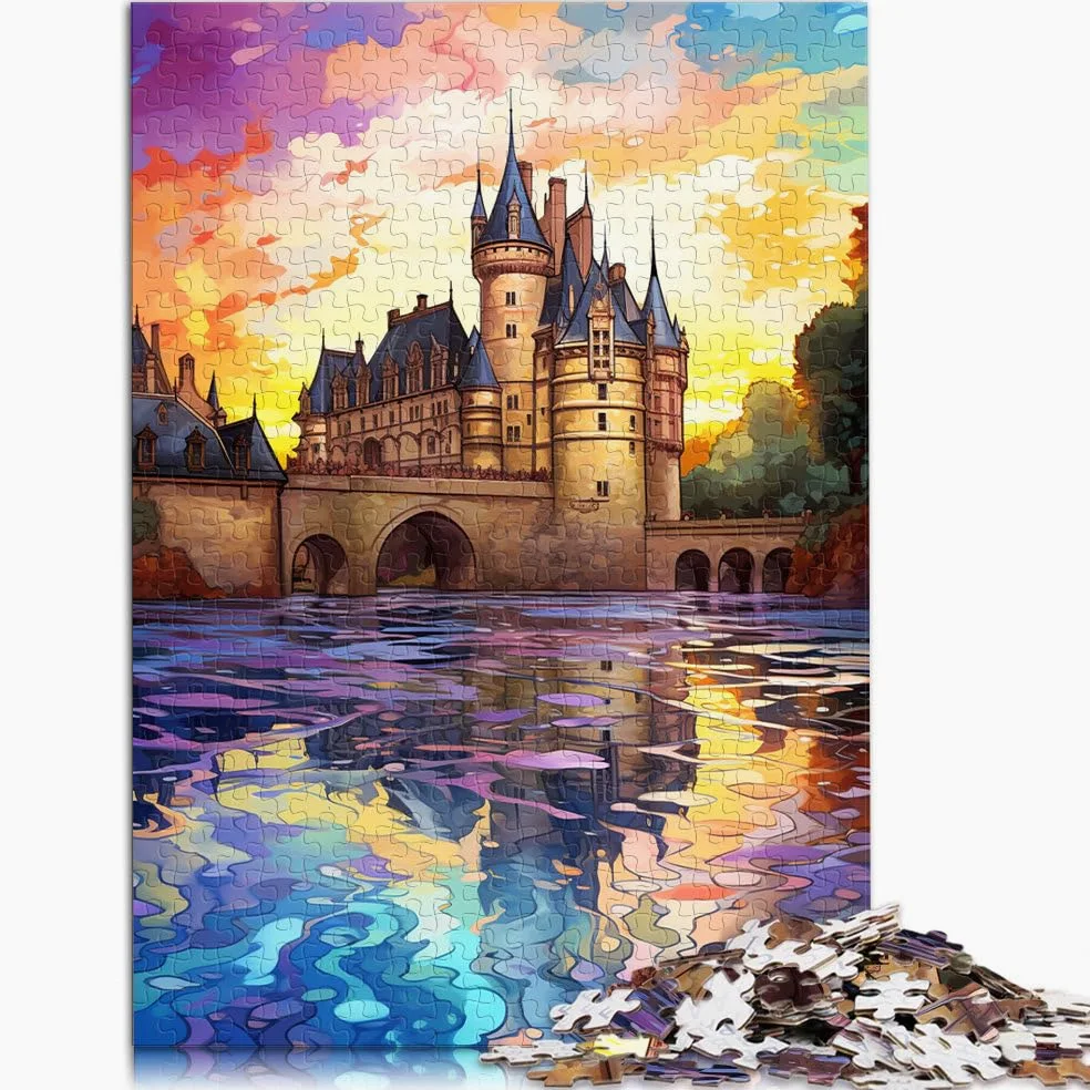 Puzzles 2000 pièces pour Adultes Châteaux de la Loire Jouets éducatifs et éducatifs Collection Artistes, Beaux-Arts 70 x 100 cm pour Adolescents de 14 Ans et Plus