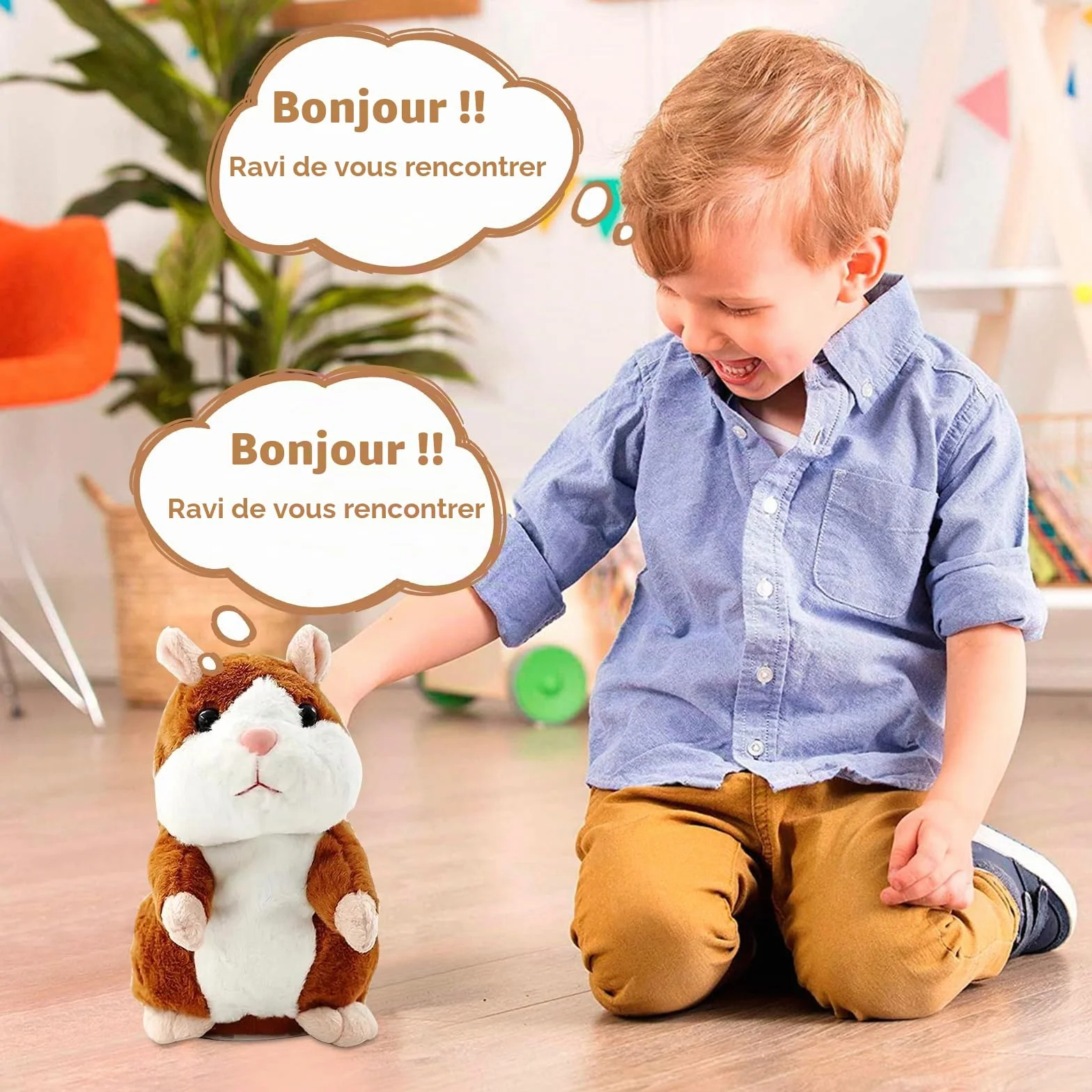 Peluche Hamster Parlant JOKILY Répète Paroles Enfant