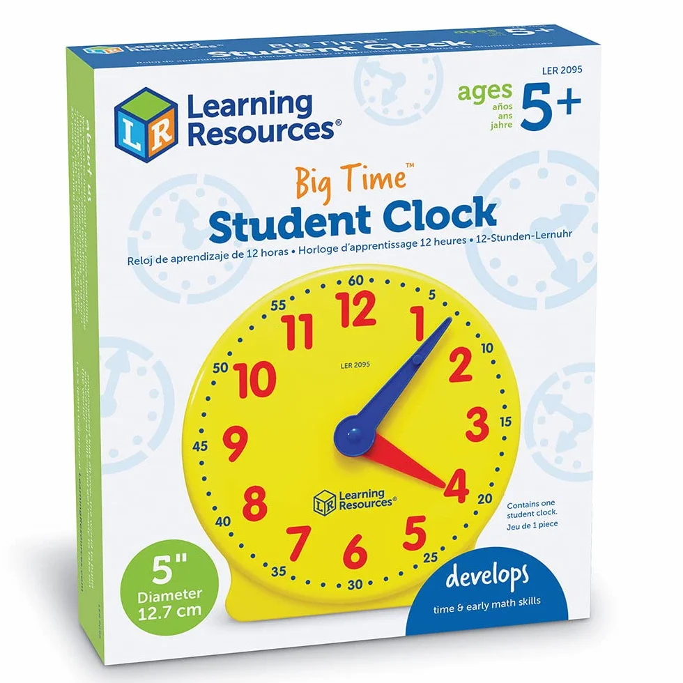 Learning Resources Horloge Montessori Jouet Éducatif Apprendre l’Heure Enfant 5+