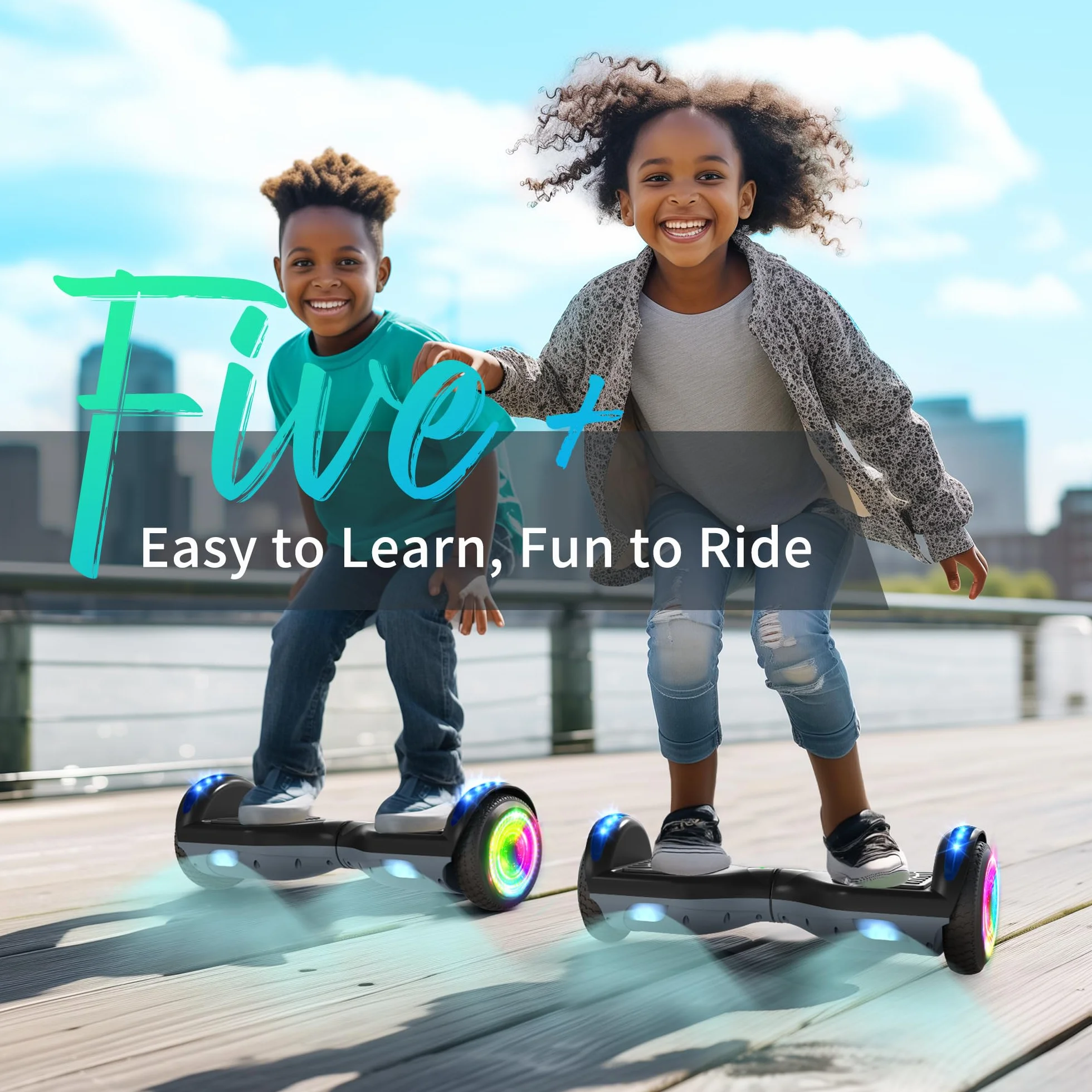 Hoverboard 6,5 Pouce LED Phare Bluetooth Cadeau Enfants