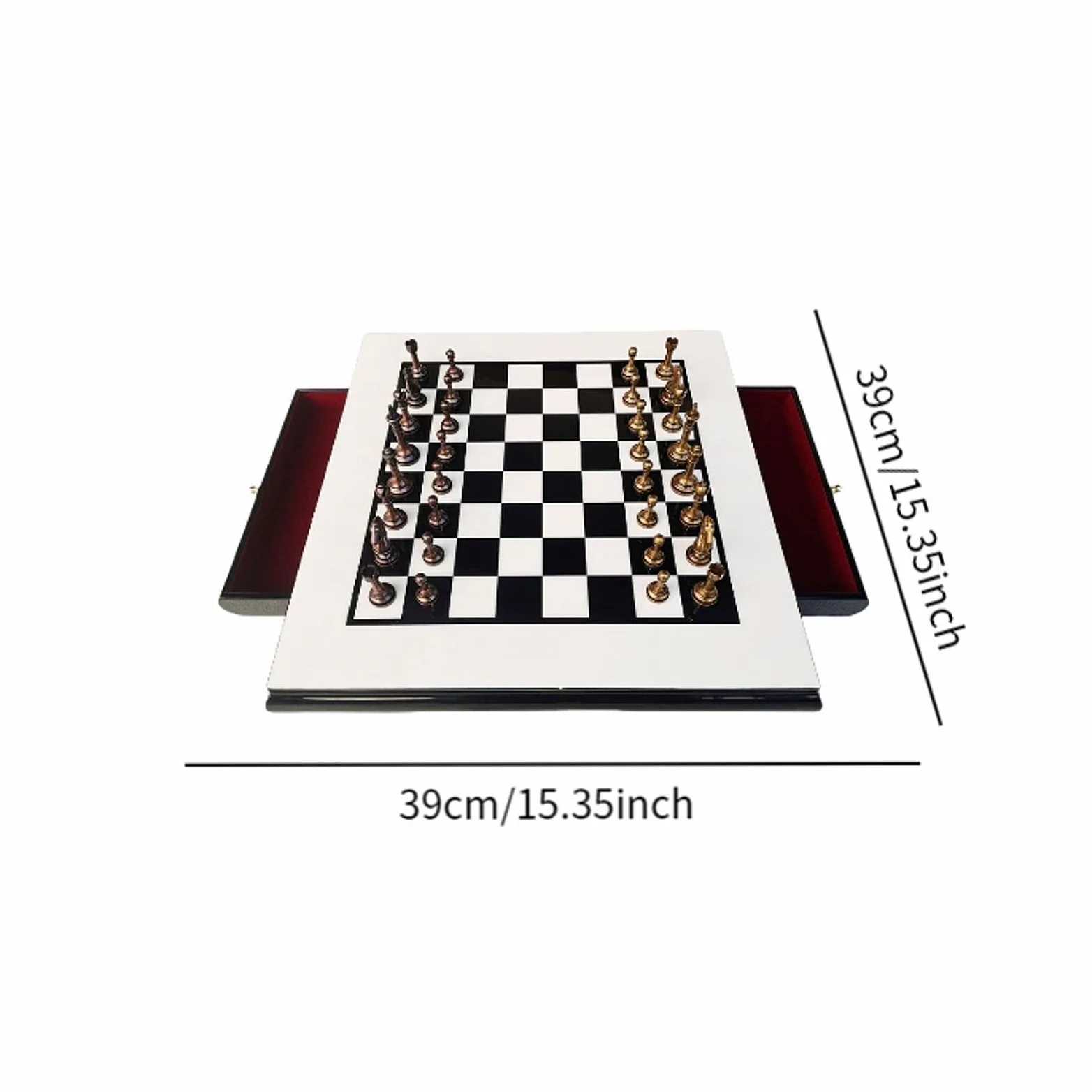echiquier Jeu d'échecs en Bois for Voyage en Plein air avec tiroir de Rangement, Jeu de société for Camping, Enfants et Adultes echecs Jeu