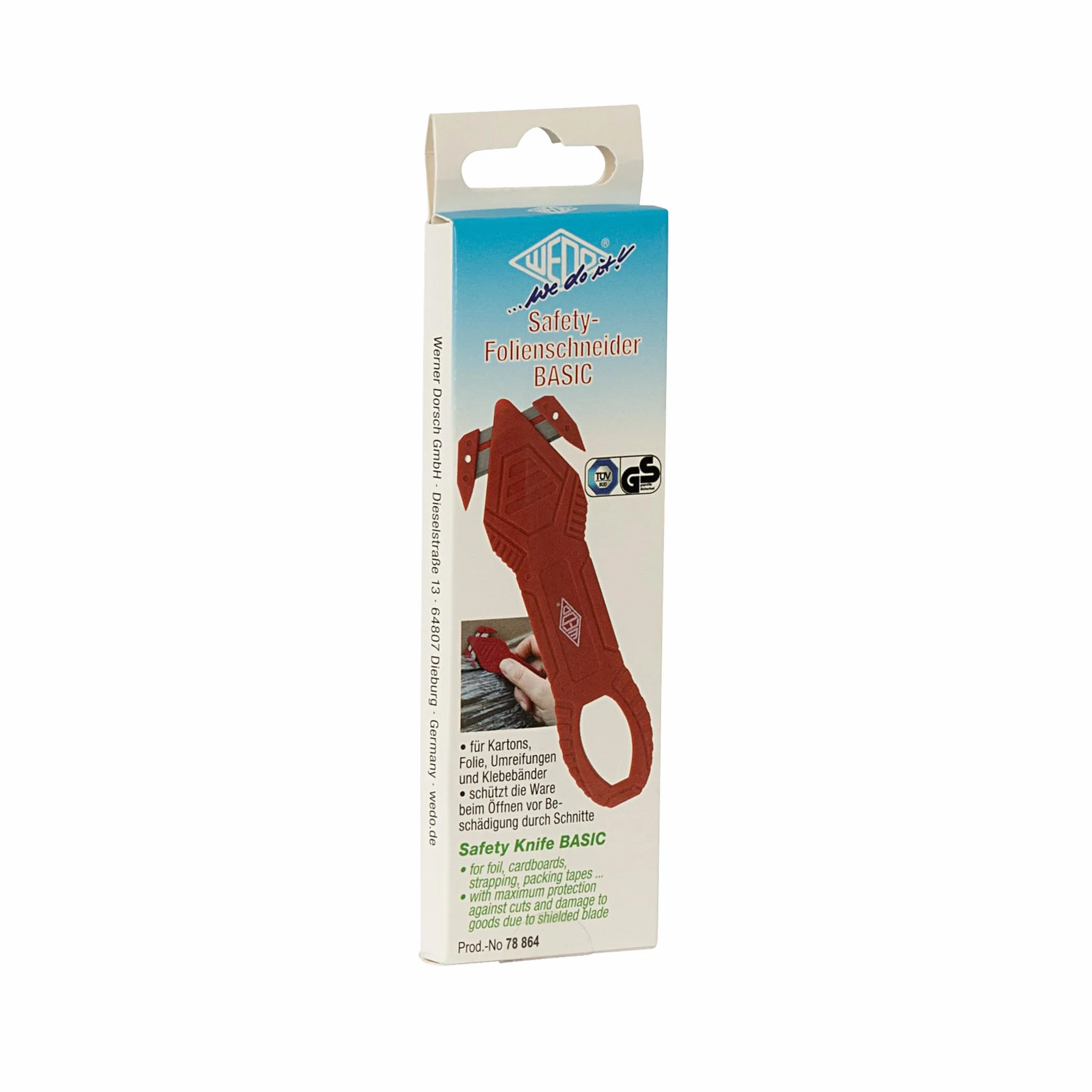 Wedo Safety Coupe-Film Basic 78864 Ultra Léger 17 G Rouge Certifié TÜV/GS