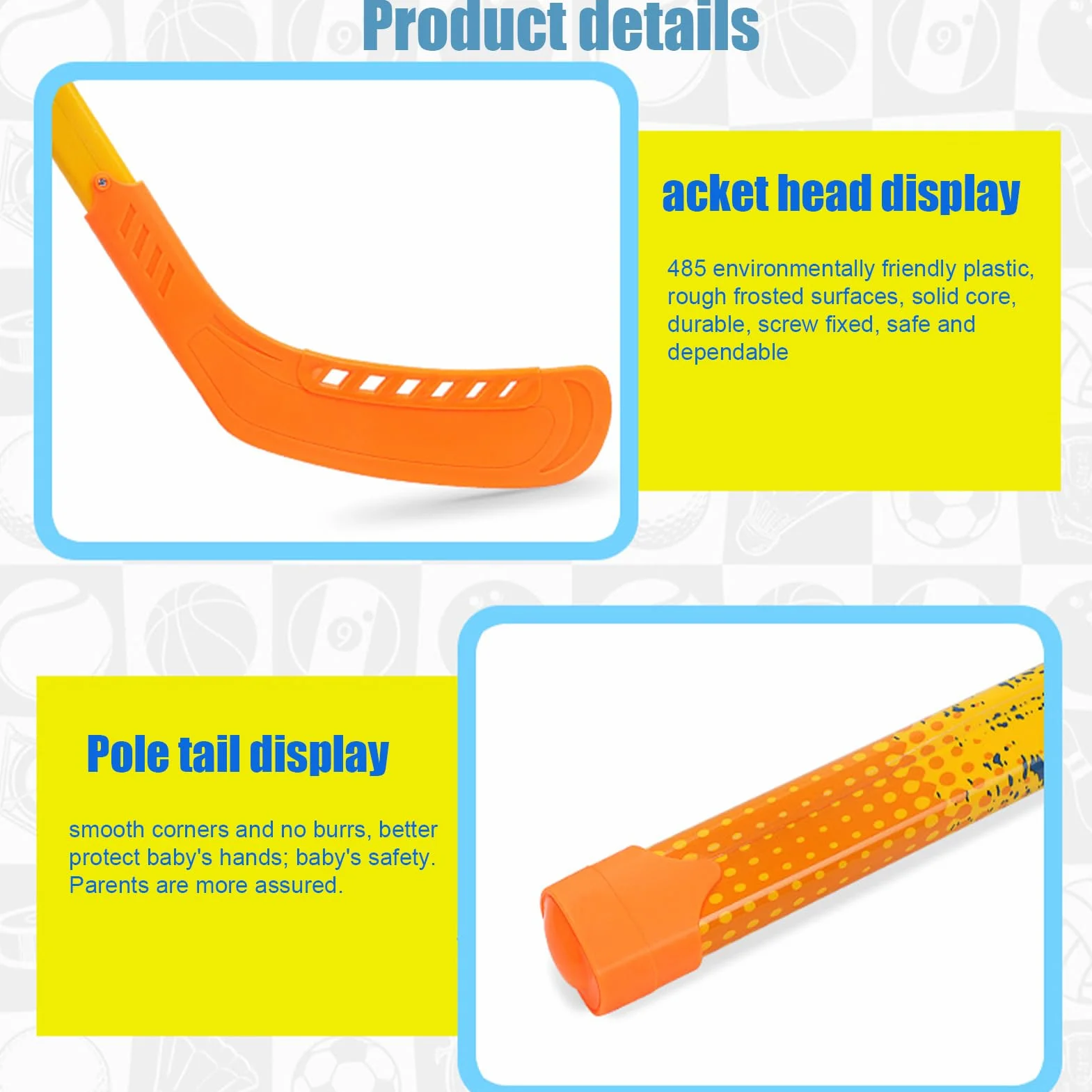 Ensemble de Hockey pour Bâton et Balles Abs 350 g pour Jeunes Débutants Intérieur Extérieur