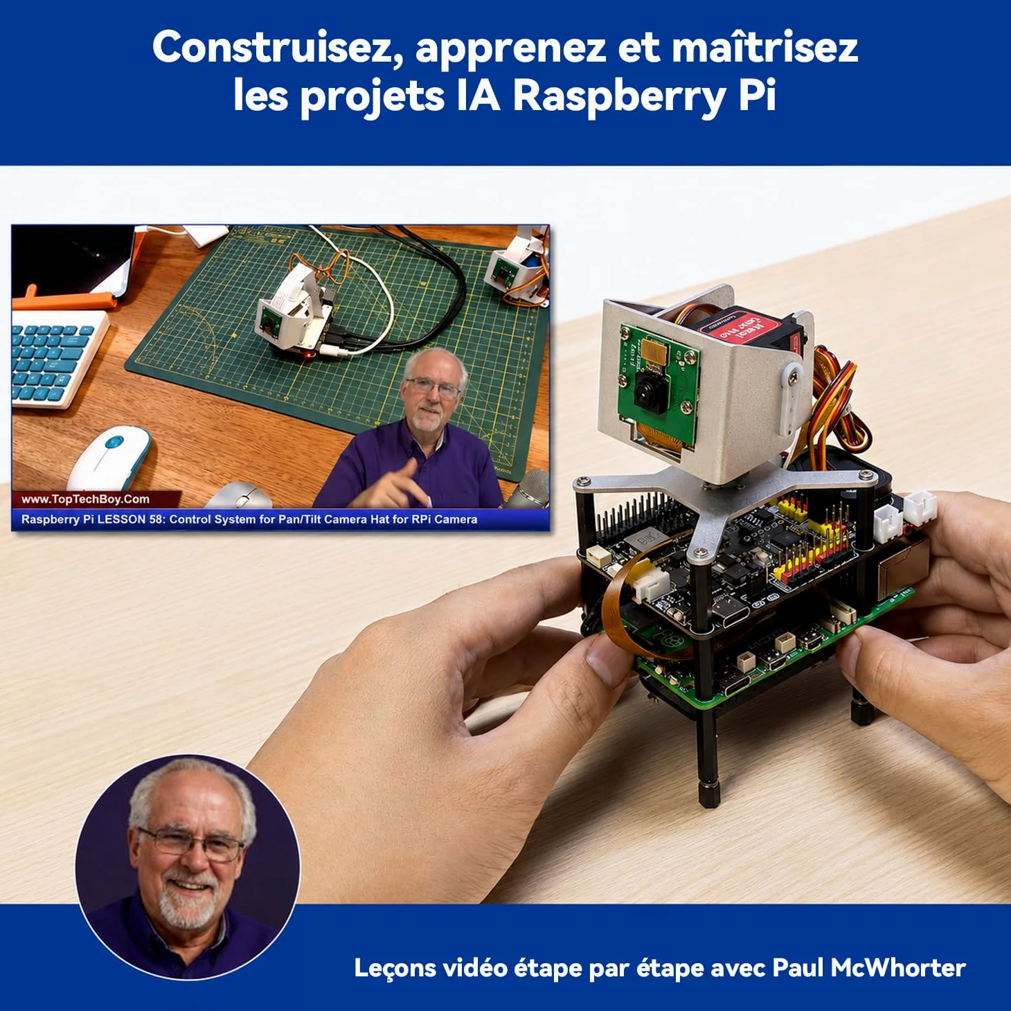 SUNFOUNDER AI Fusion Lab Kit pour Raspberry Pi 5/4/3B+/Zero 2w, Multi-LLMs ChatGPT/Gemini/Grok, OpenCV & MediaPipe, Python, cours vidéo pour les ingénieurs en herbe